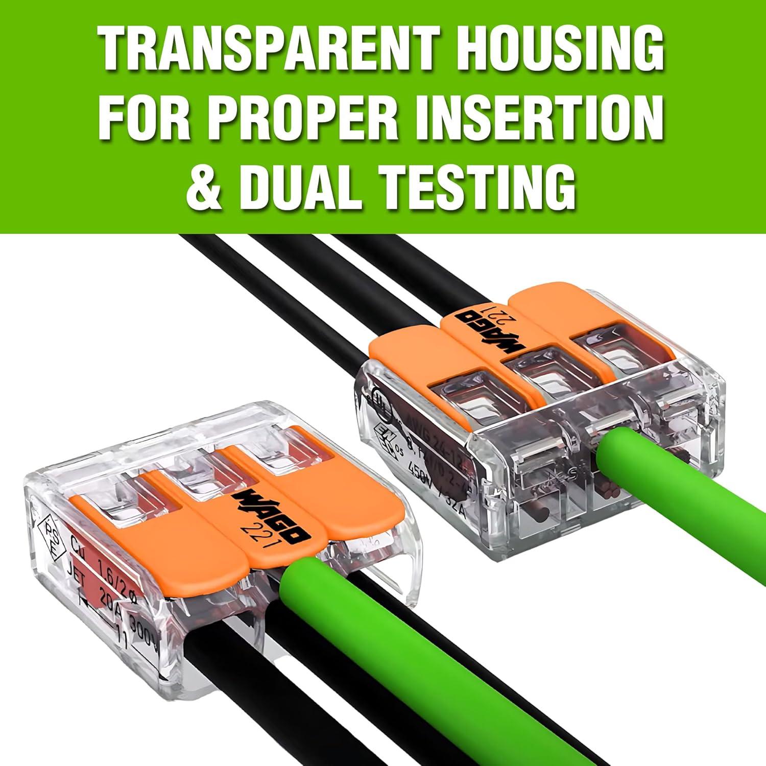 Conectores de Cable WAGO 221 - 50 Piezas, 2-3-5 Puertos