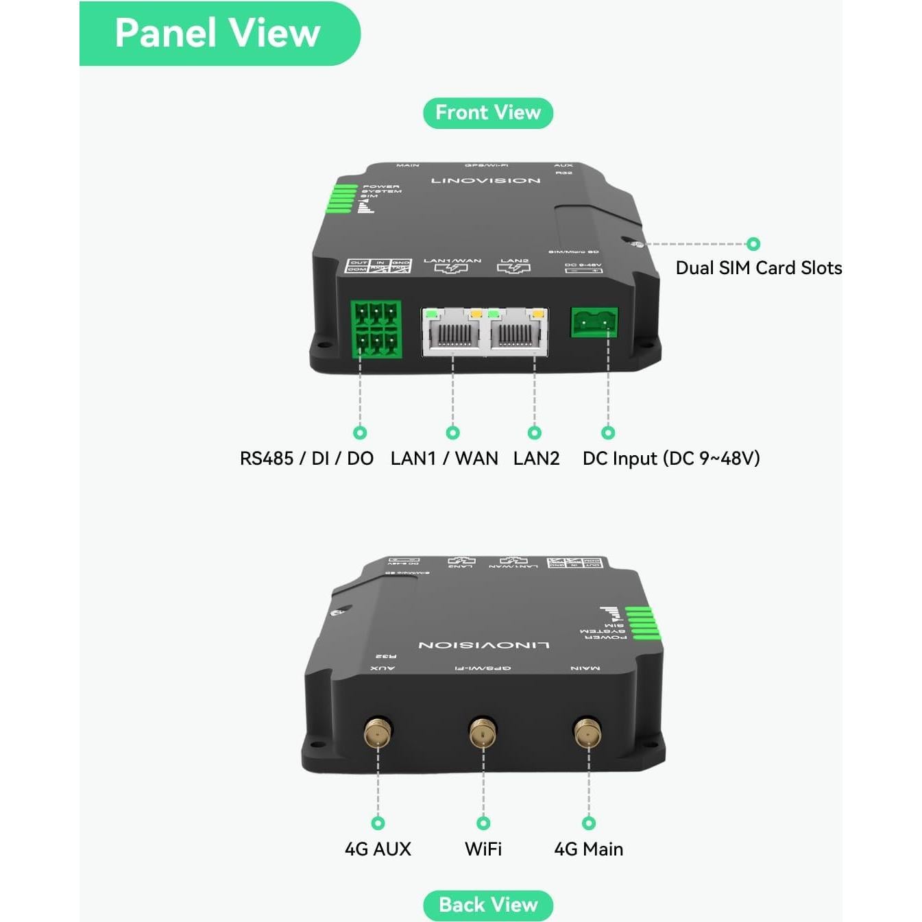 Router Celular Industrial 4G LTE Cat4 LINOVISION con Wi-Fi