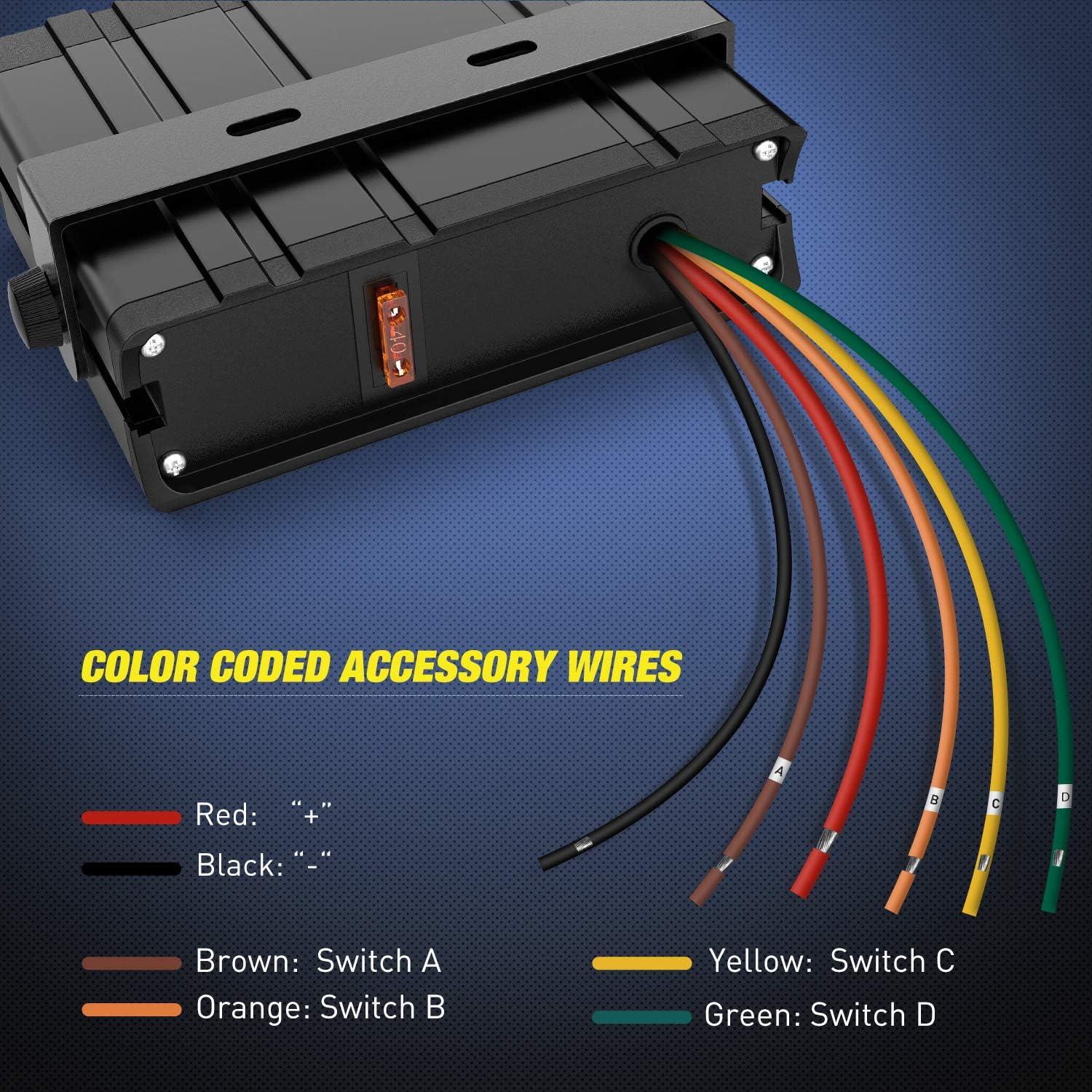 Caja de Interruptores Nilight 4 Gang 12V 20A para Vehículos