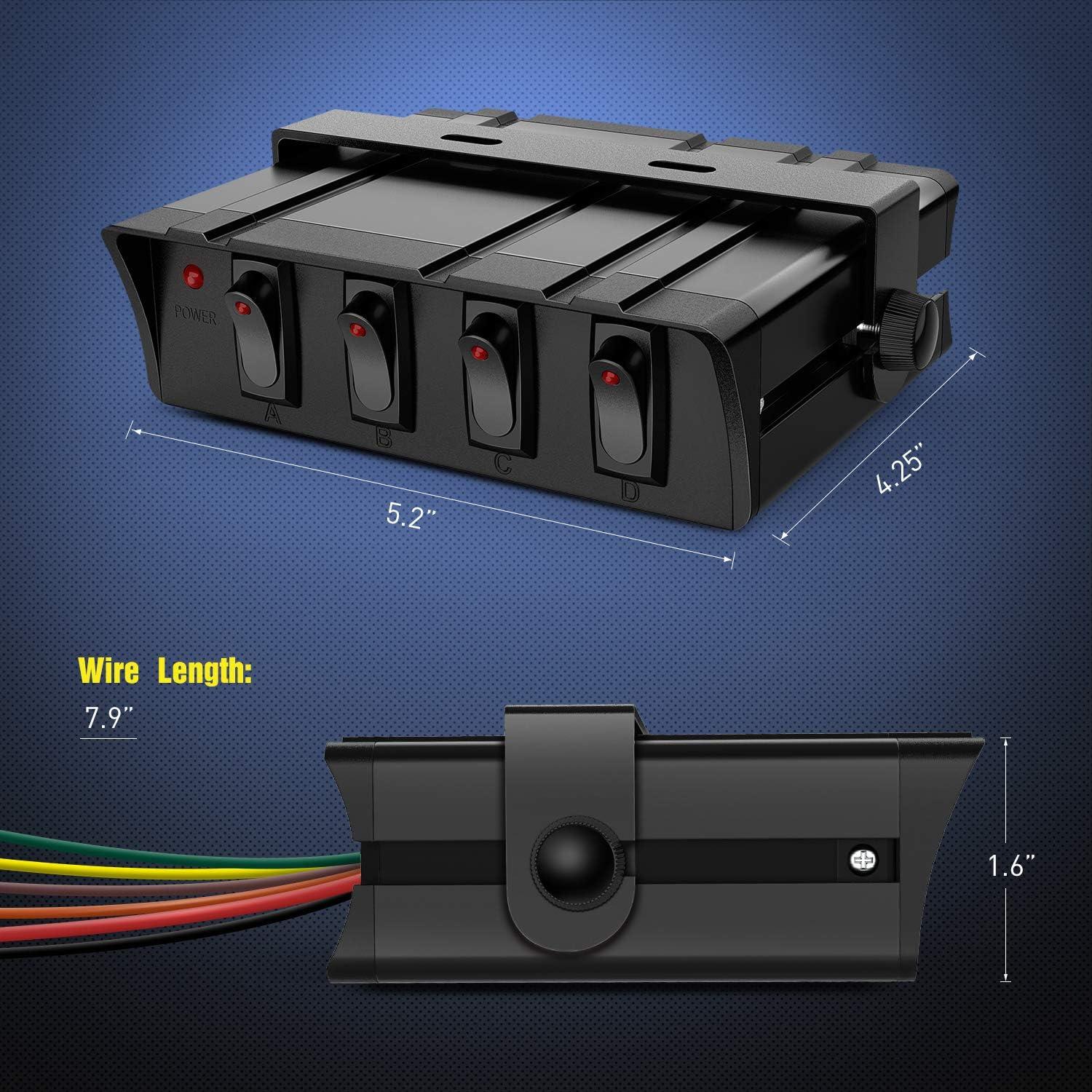 Caja de Interruptores Nilight 4 Gang 12V 20A para Vehículos