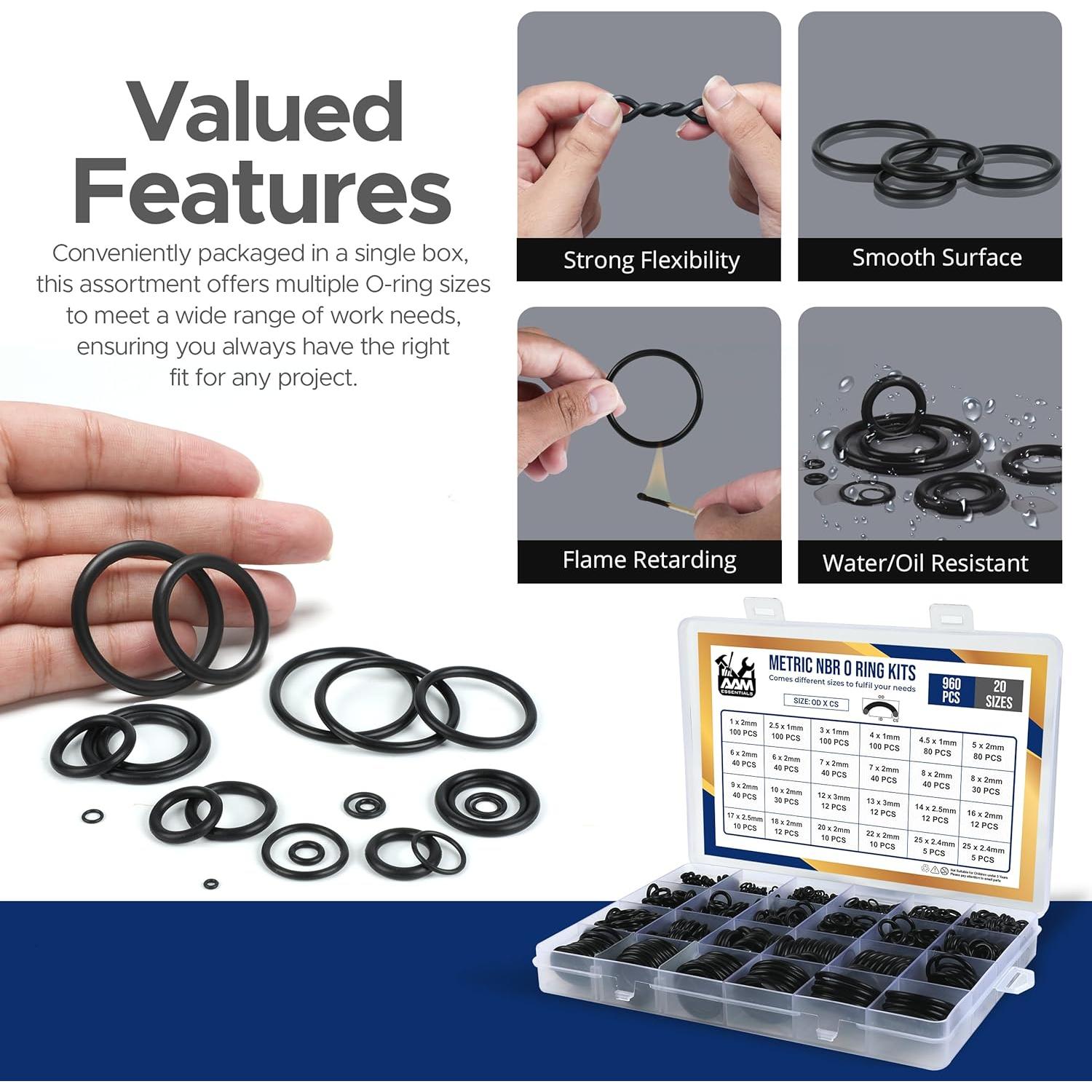 Kit de Anillos en O AAM Esenciales 960 Piezas Nitrilo