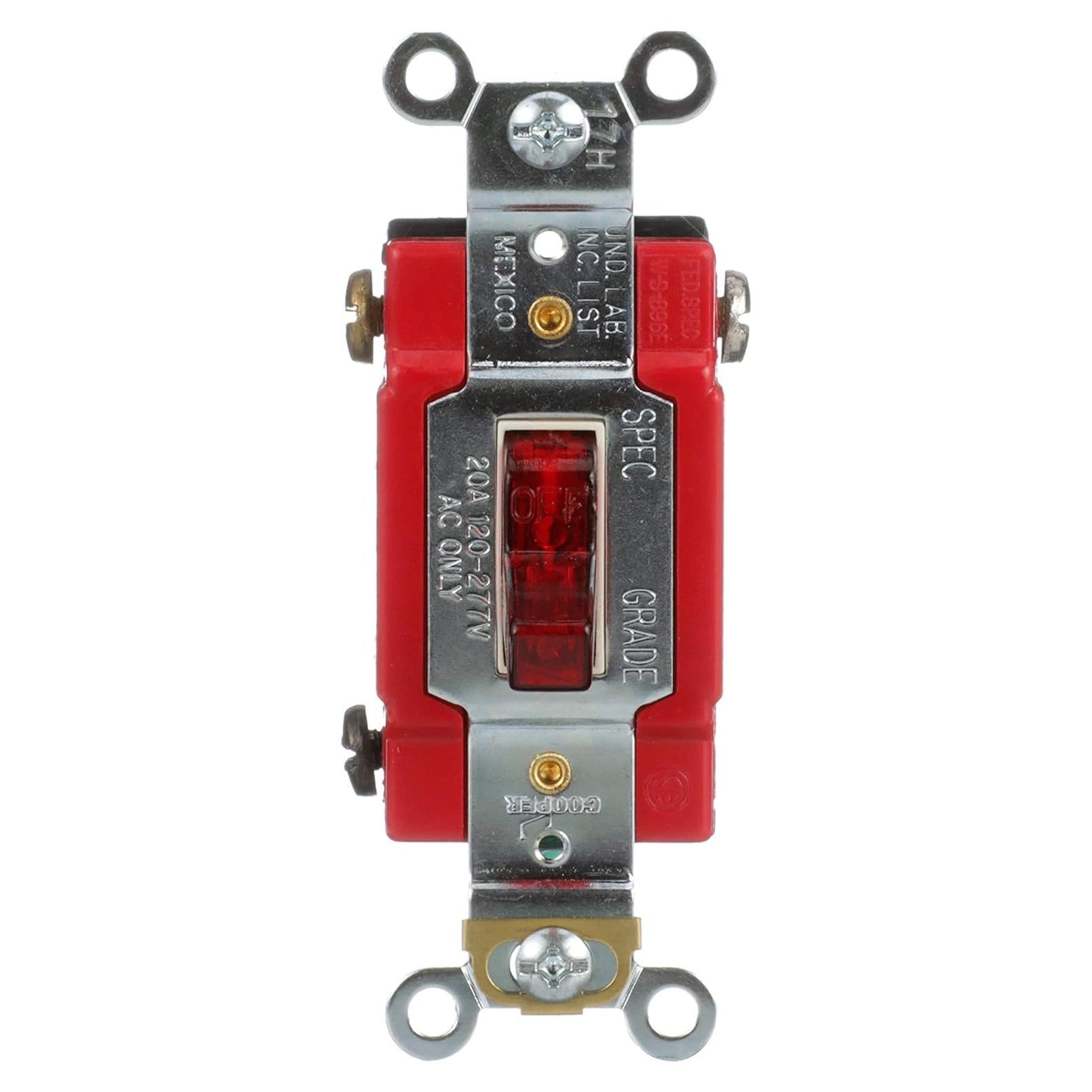 Interruptor de Palanca Eaton AH1221PL 20A 120V Rojo Industrial