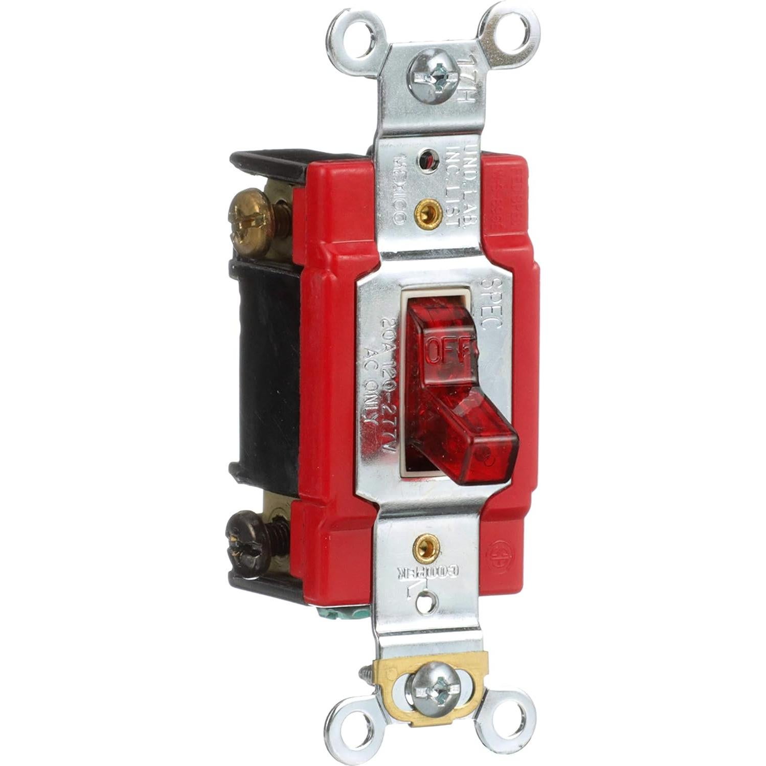 Interruptor de Palanca Eaton AH1221PL 20A 120V Rojo Industrial