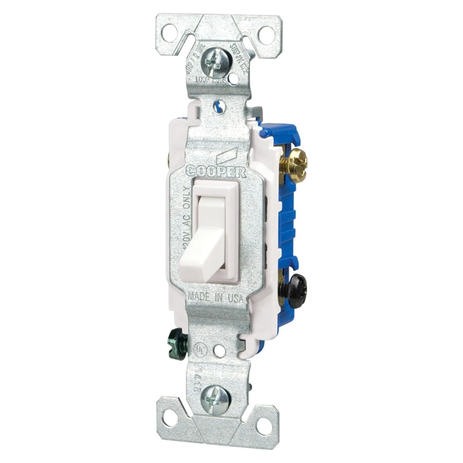 Interruptor de Palanca Iluminado Eaton C1303-7LTW 15A 120V Blanco