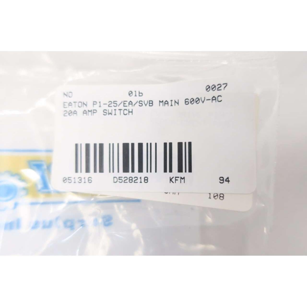 Interruptor Principal Eaton P1-25 600V 20A D528218