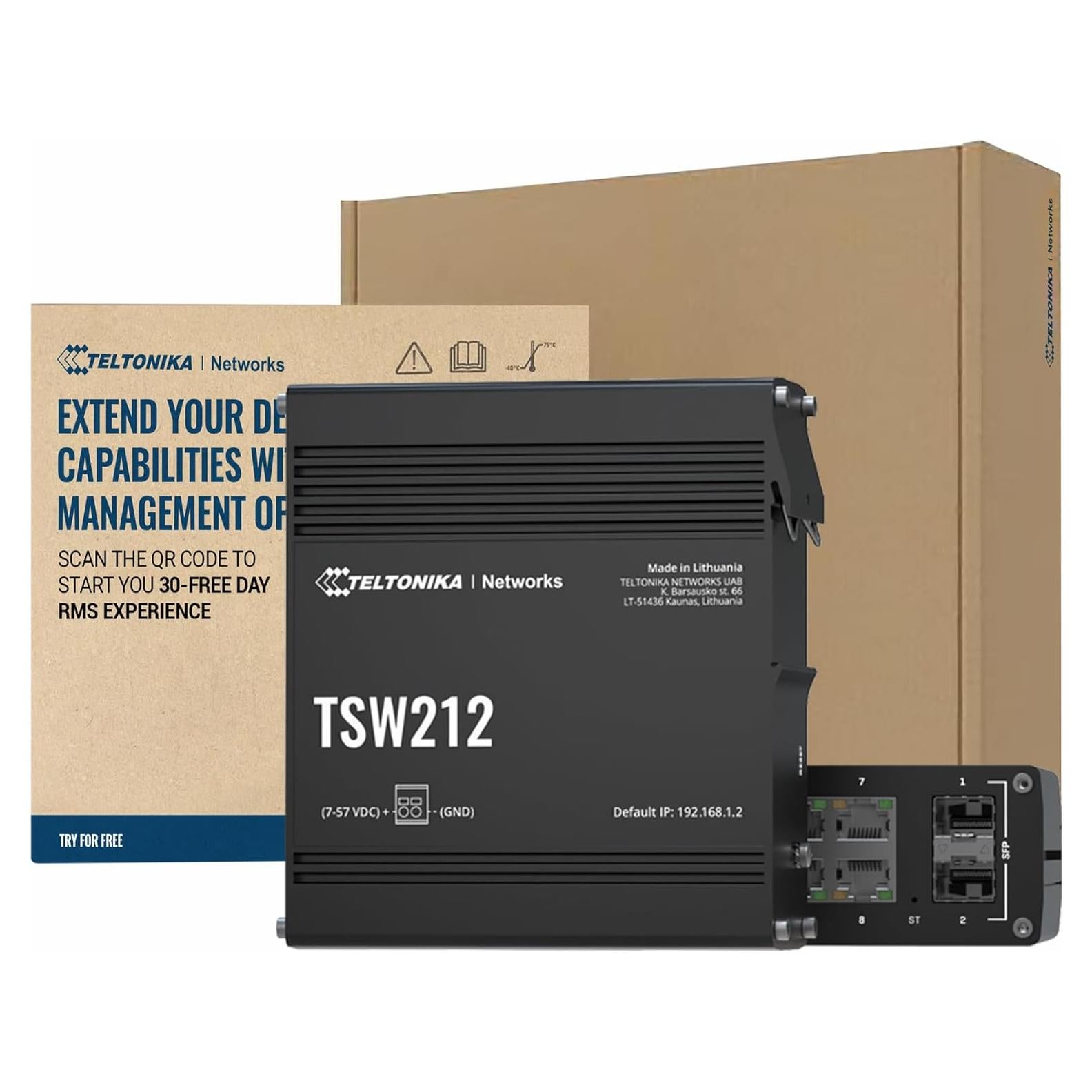 Interruptor Ethernet Gestionado Teltonika TSW212 8 Puertos Gigabit