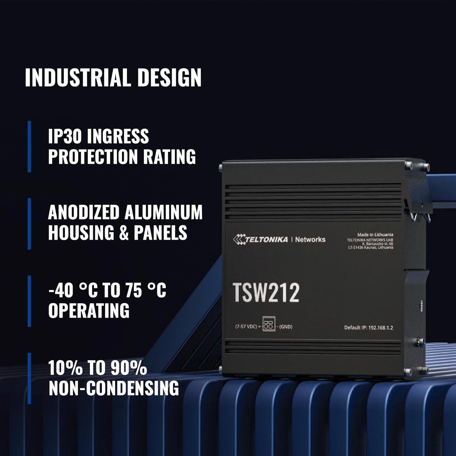 Interruptor Ethernet Gestionado Teltonika TSW212 8 Puertos Gigabit