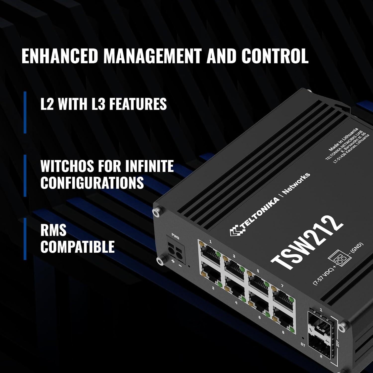 Interruptor Ethernet Gestionado Teltonika TSW212 8 Puertos Gigabit