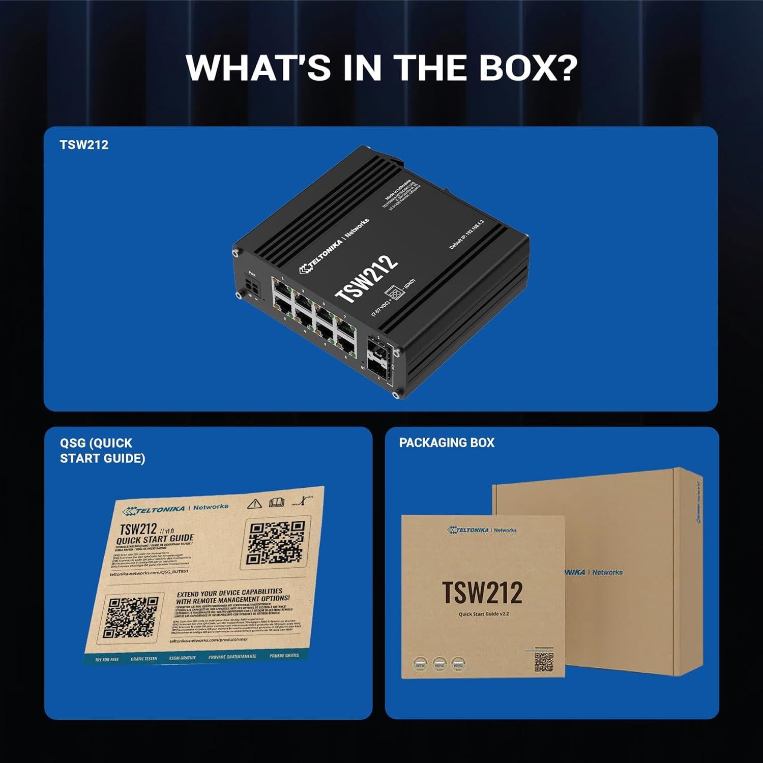 Interruptor Ethernet Gestionado Teltonika TSW212 8 Puertos Gigabit