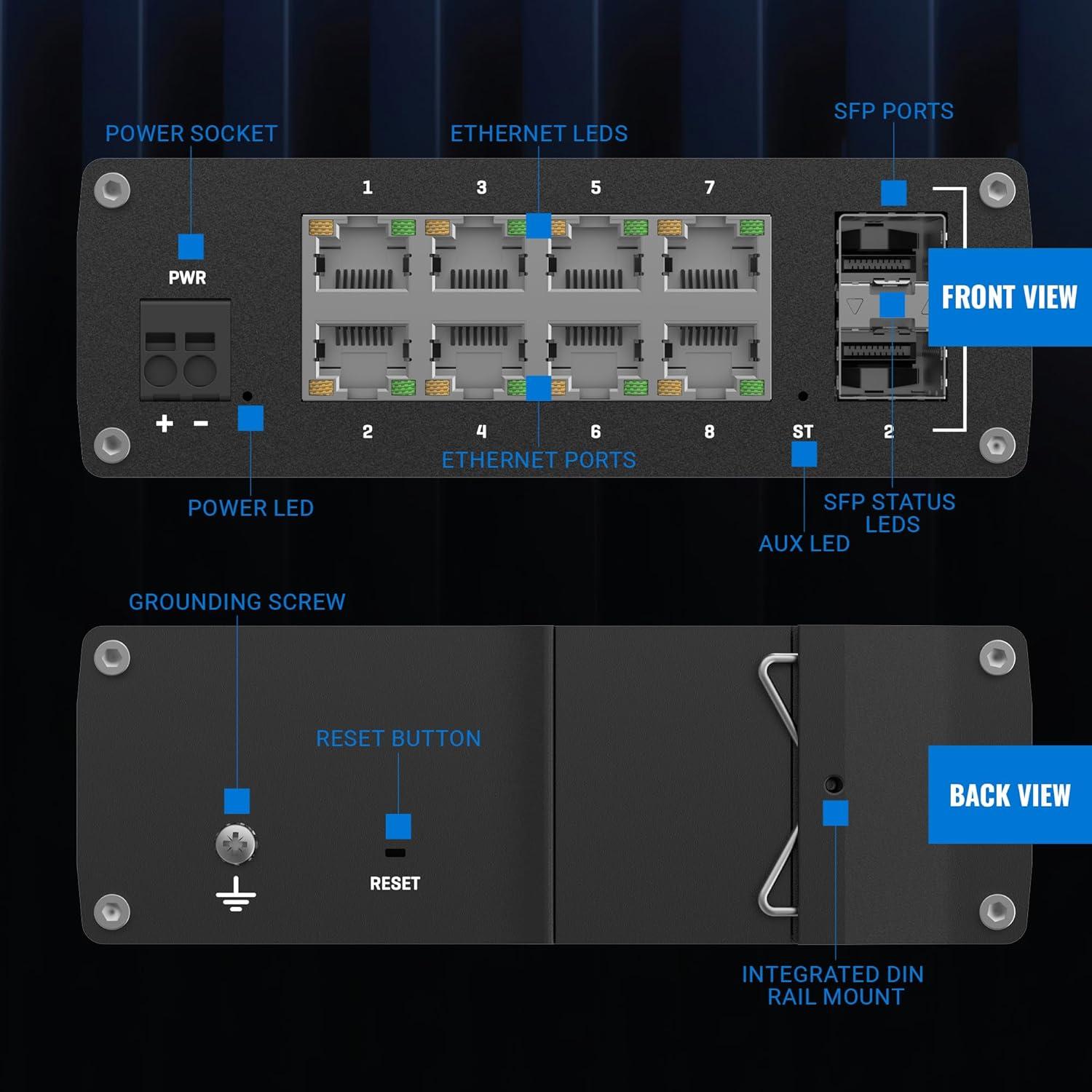 Interruptor Ethernet Gestionado Teltonika TSW212 8 Puertos Gigabit