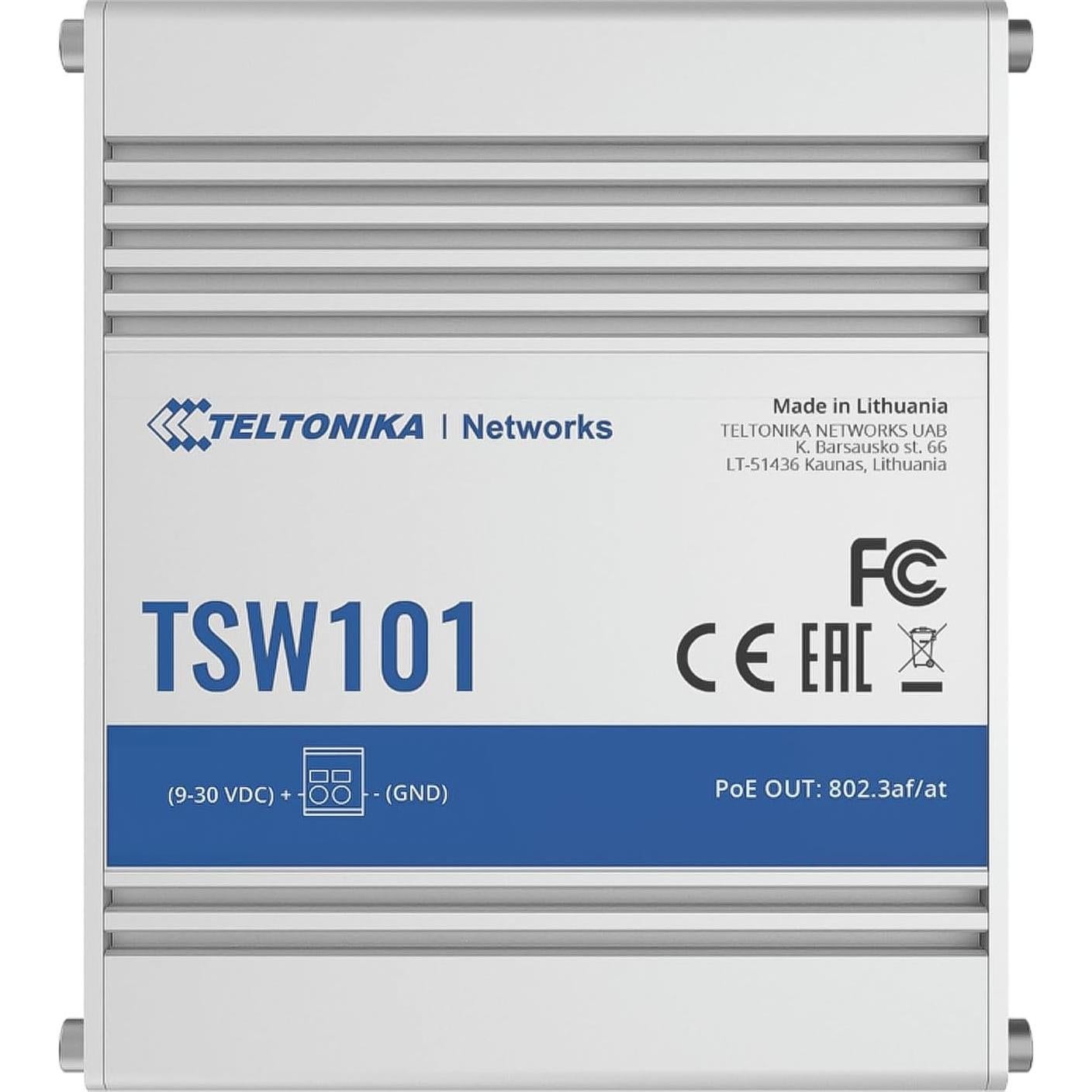Interruptor Ethernet Automotriz Teltonika TSW101 PoE+ 5 Puertos