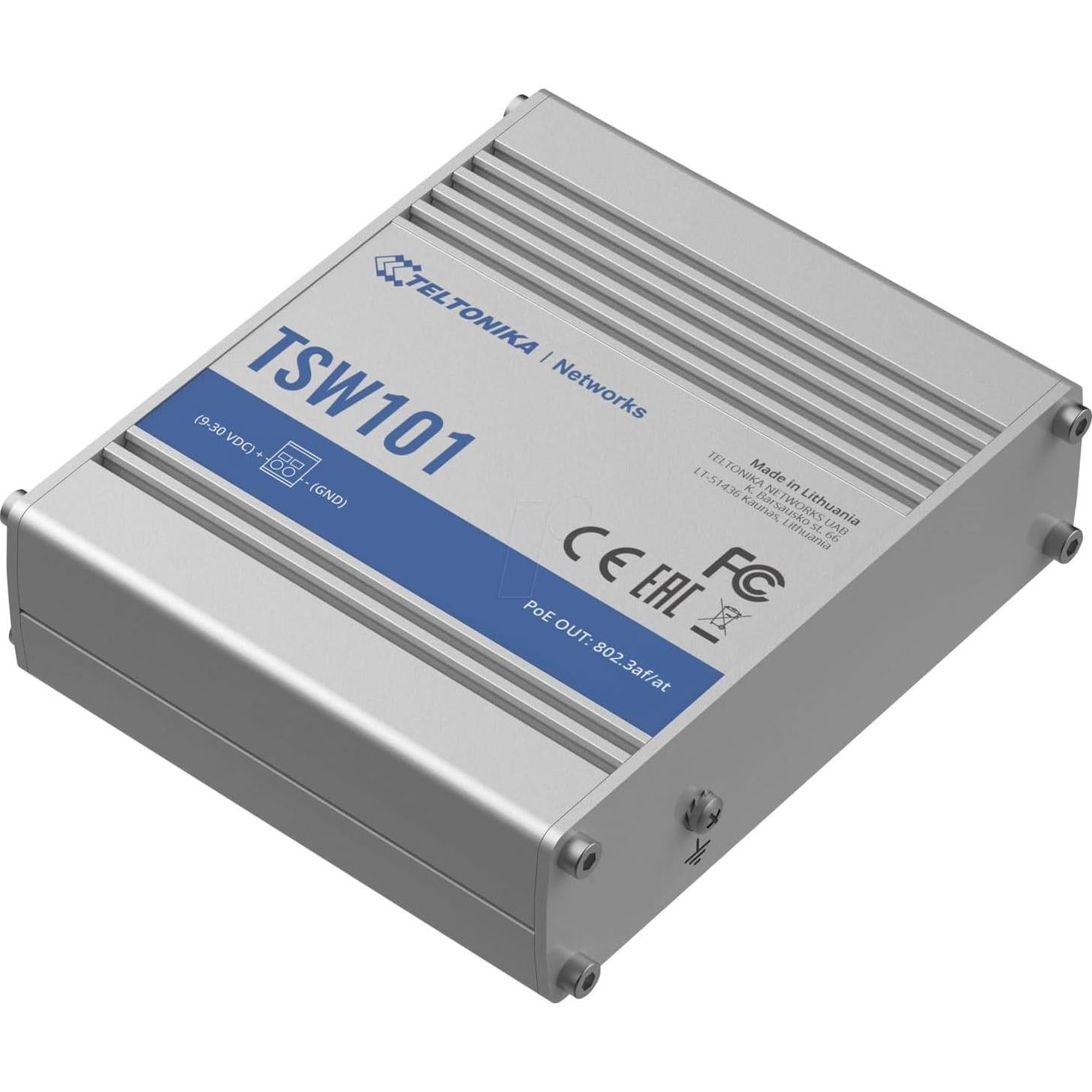 Interruptor Ethernet Automotriz Teltonika TSW101 PoE+ 5 Puertos