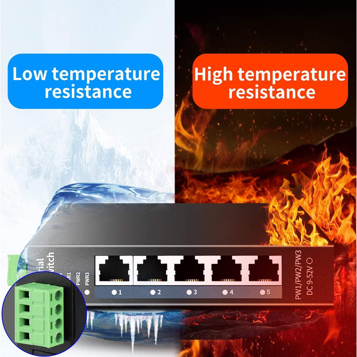 Interruptor Ethernet Industrial STEAMEMO I105 5 Puertos 100Mbps
