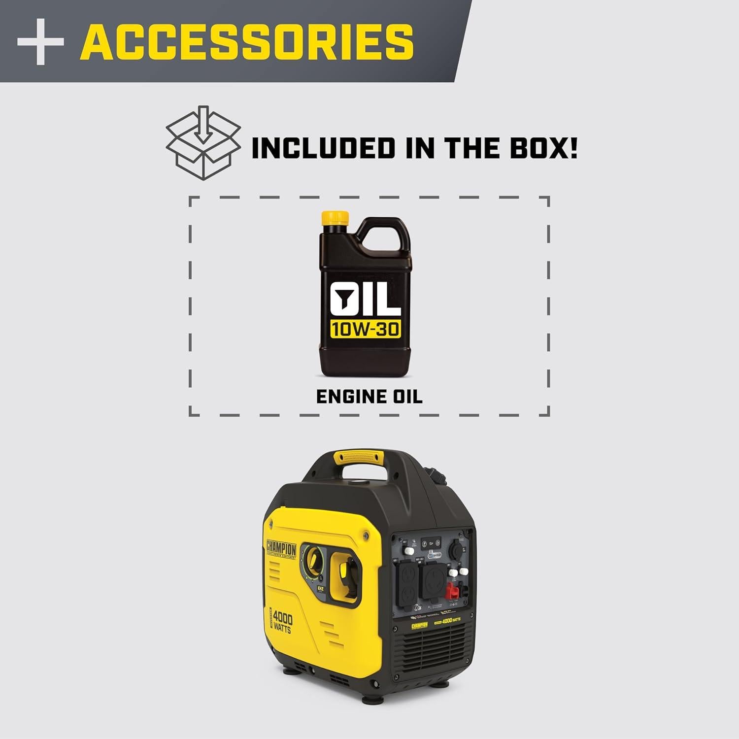 Generador Inversor Portátil Champion 4000W con Escudo de CO