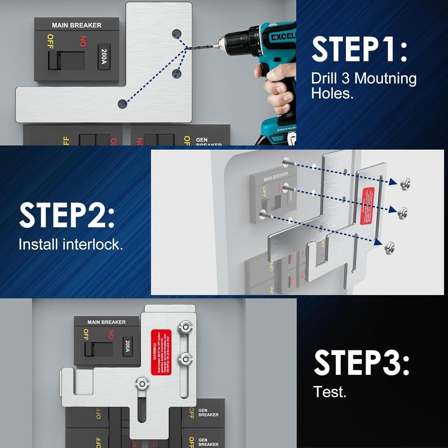 Kit de Interbloqueo Eléctrico HUBRV para Generadores 150-200A