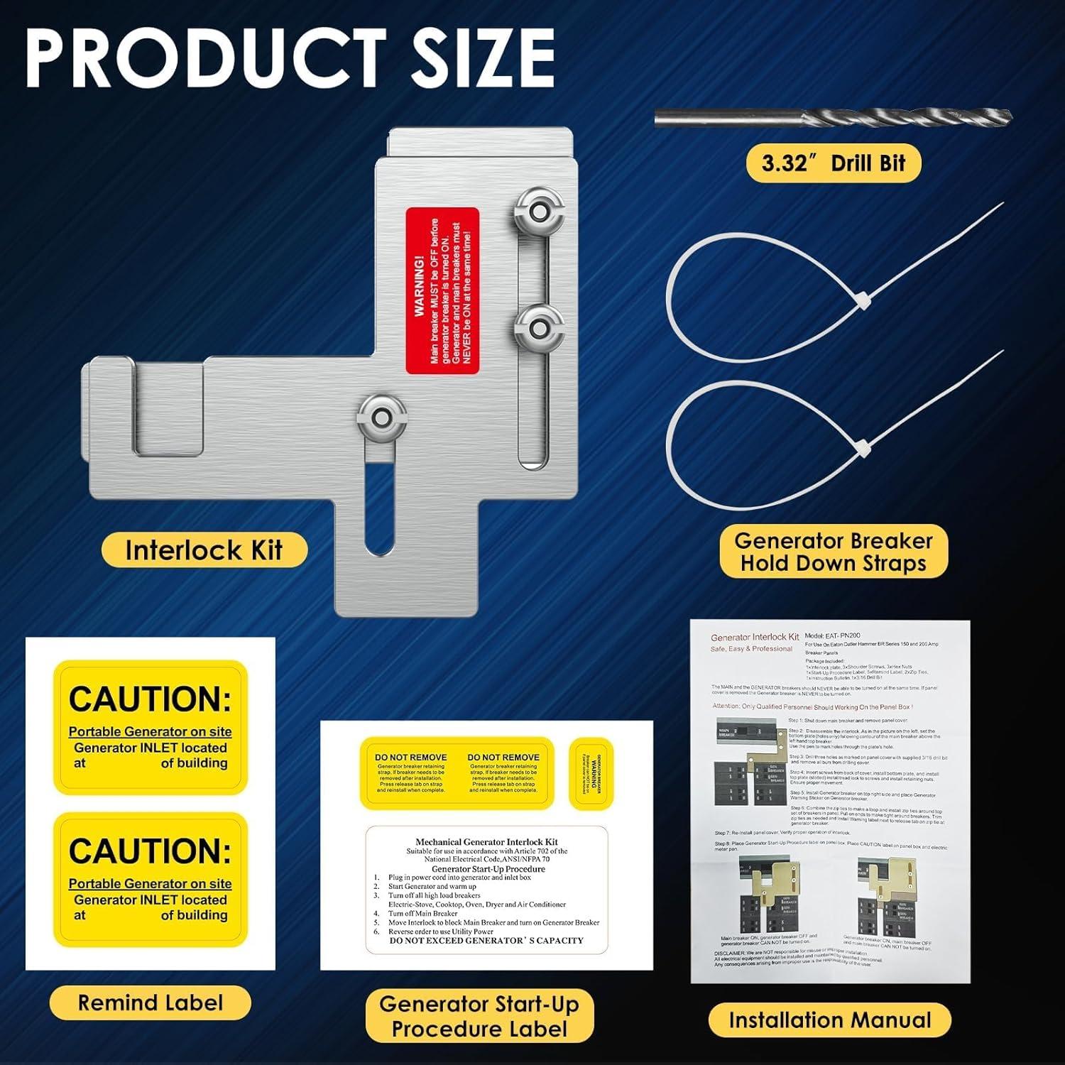 Kit de Interbloqueo Eléctrico HUBRV para Generadores 150-200A