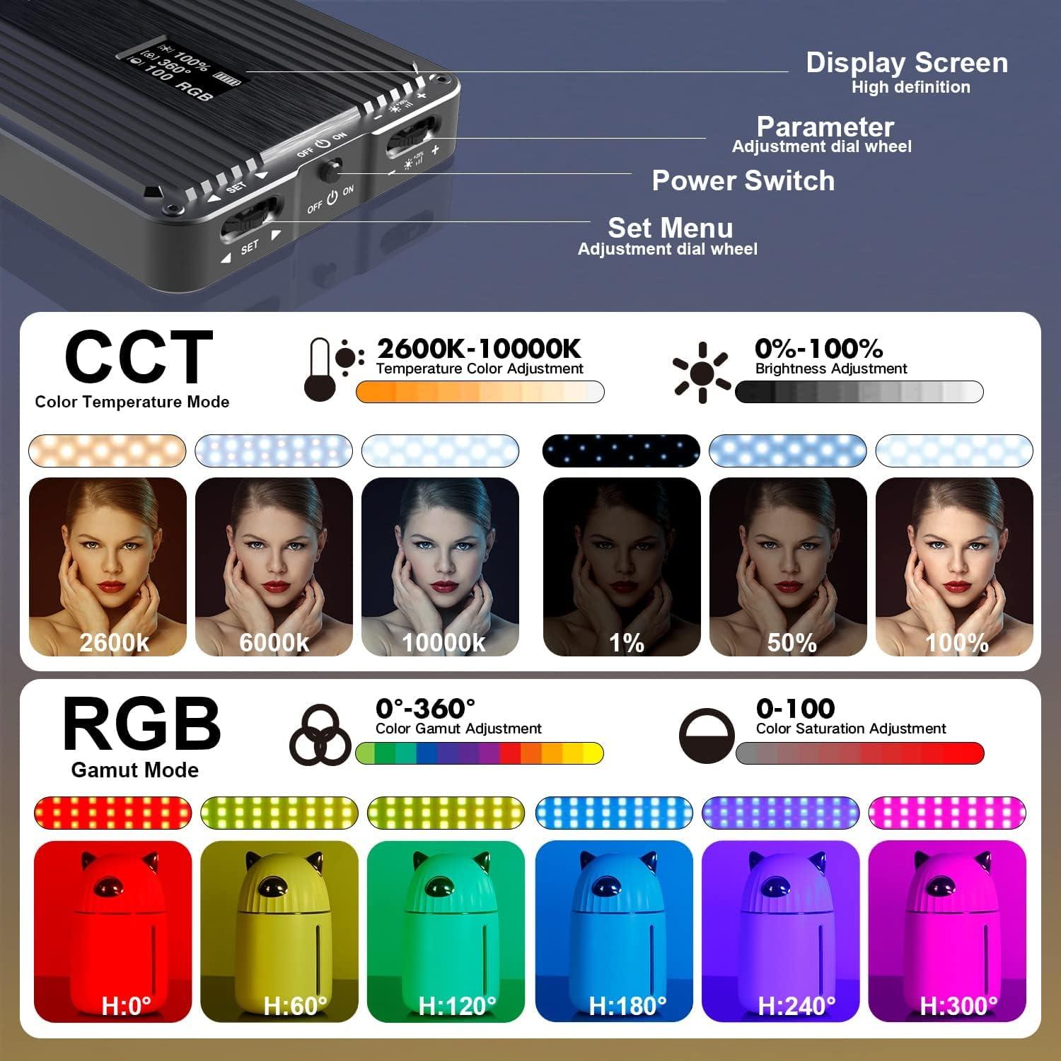 G2 Luz de Cámara LED RGB IVISII Batería 4300mAh 2600-10000K