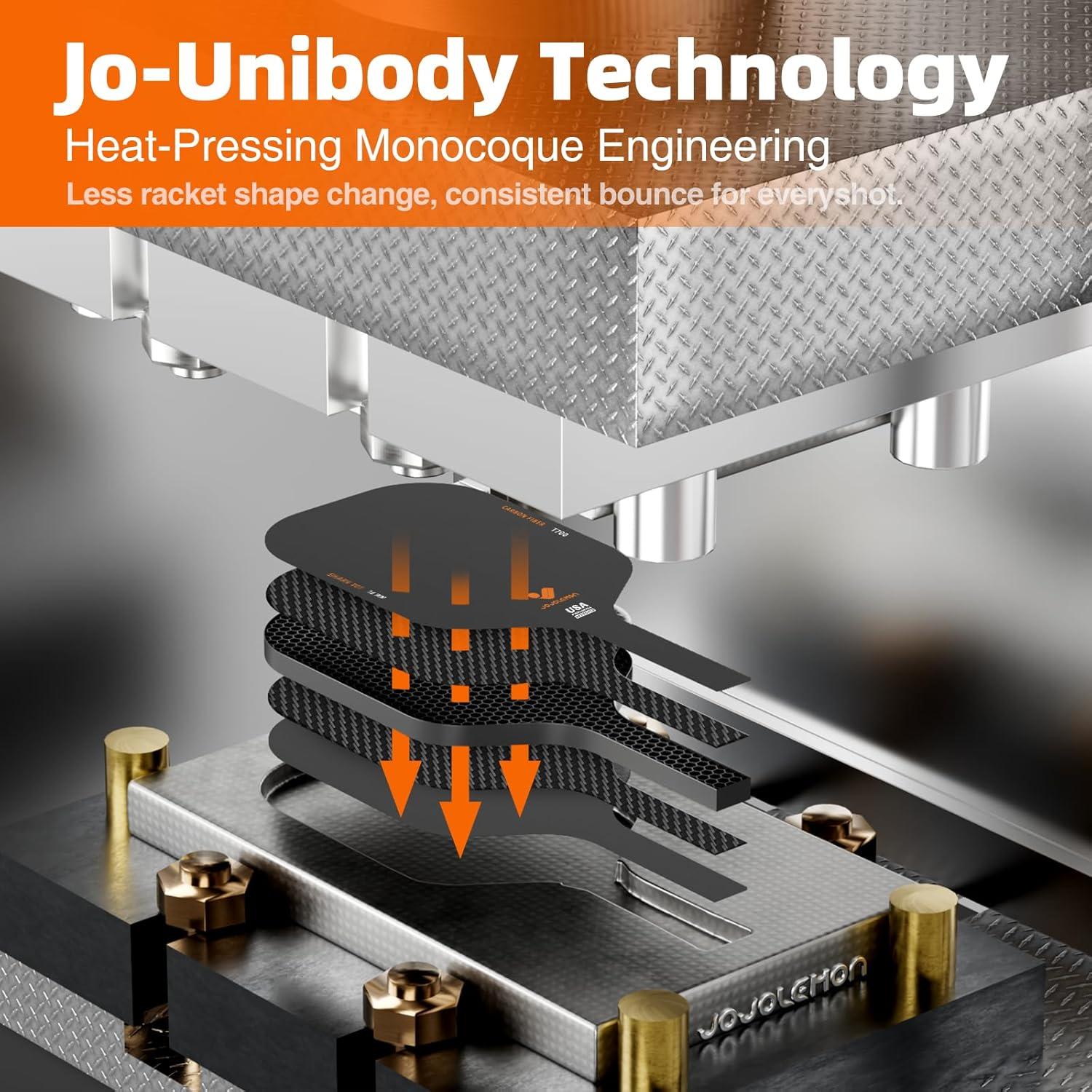 Pala de Pickleball Jojolemon Shark 001 Fibra de Carbono 16mm