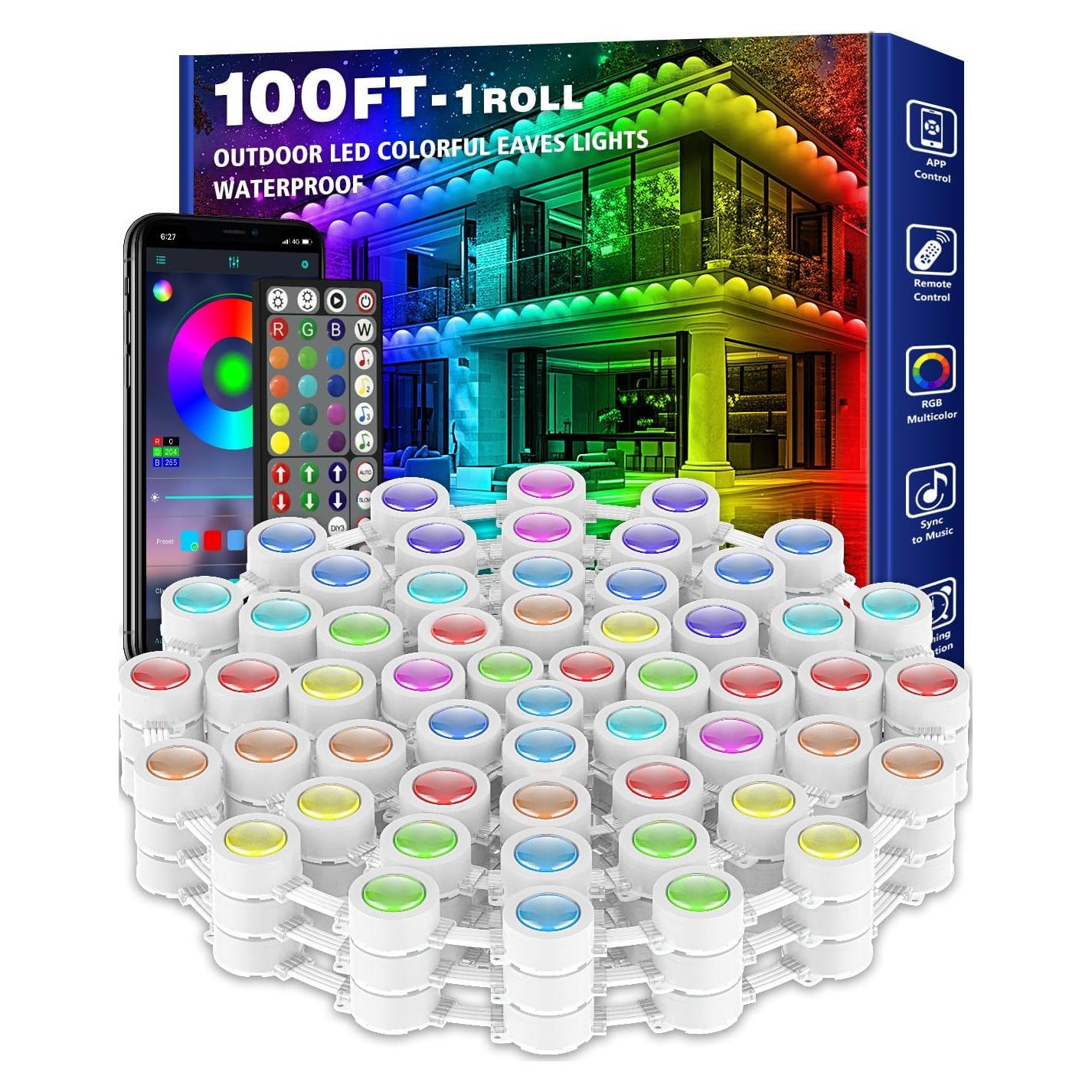 Luces LED RGB 30.48m SINLEY para Exterior con Control App