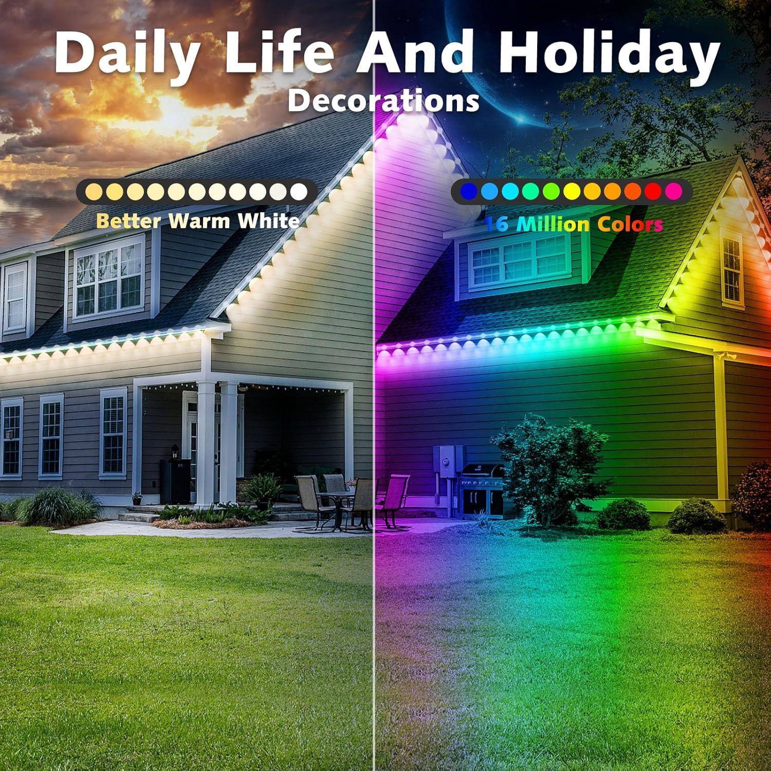 Luces LED RGB 30.48m SINLEY para Exterior con Control App