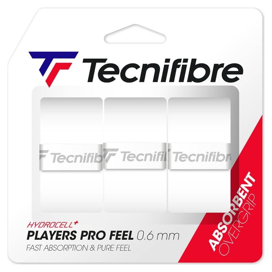 Empuñadura de Tenis Tecnifibre Players Pro Feel Blanca - 3 Unidades