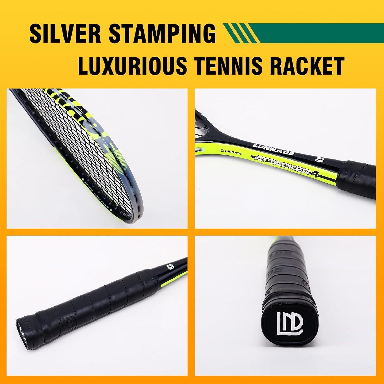 Raqueta de Squash LUNNADE SR01 Amarilla 27" Fibra de Carbono