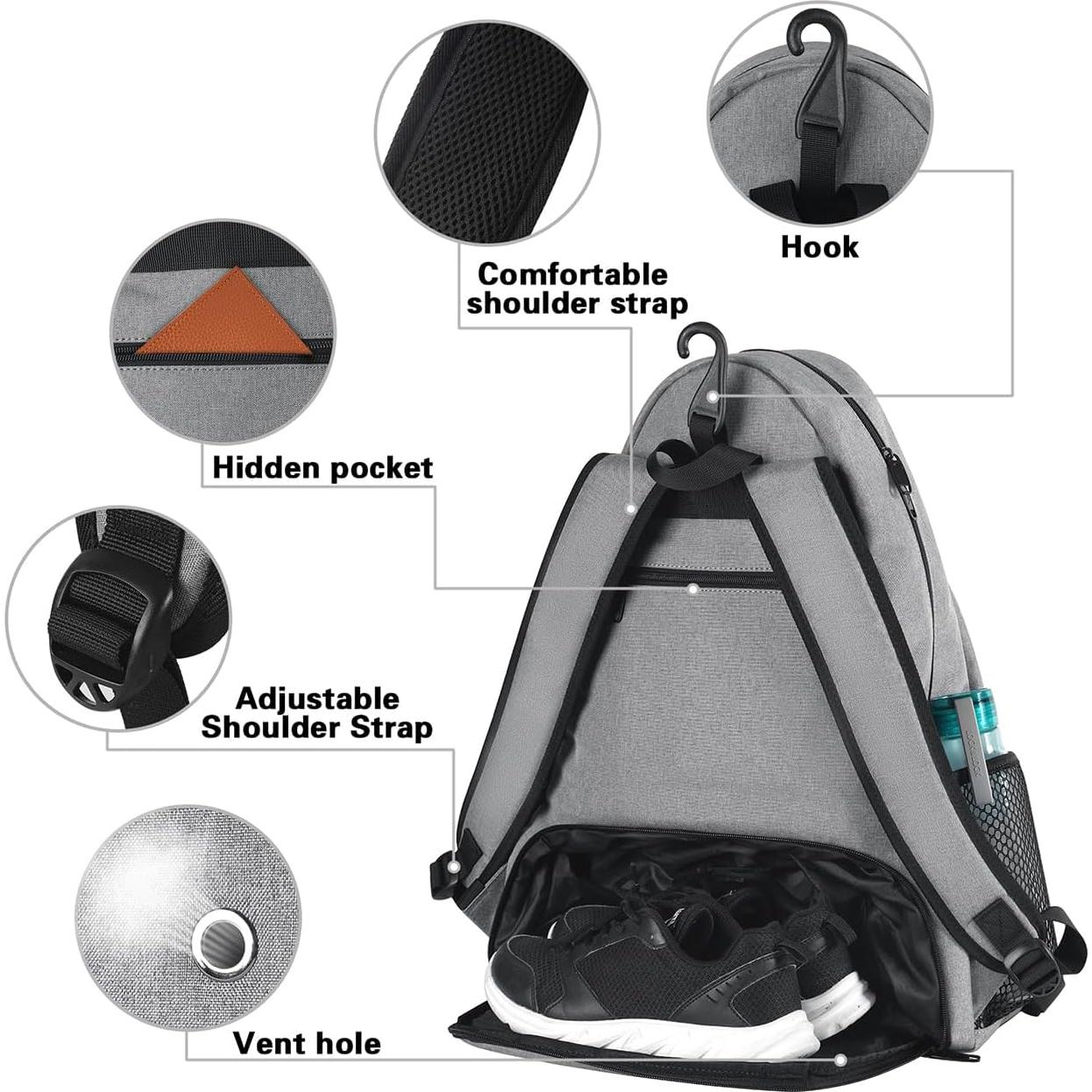 MATEIN Mochila de Tenis Unisex con Compartimento para Zapatos