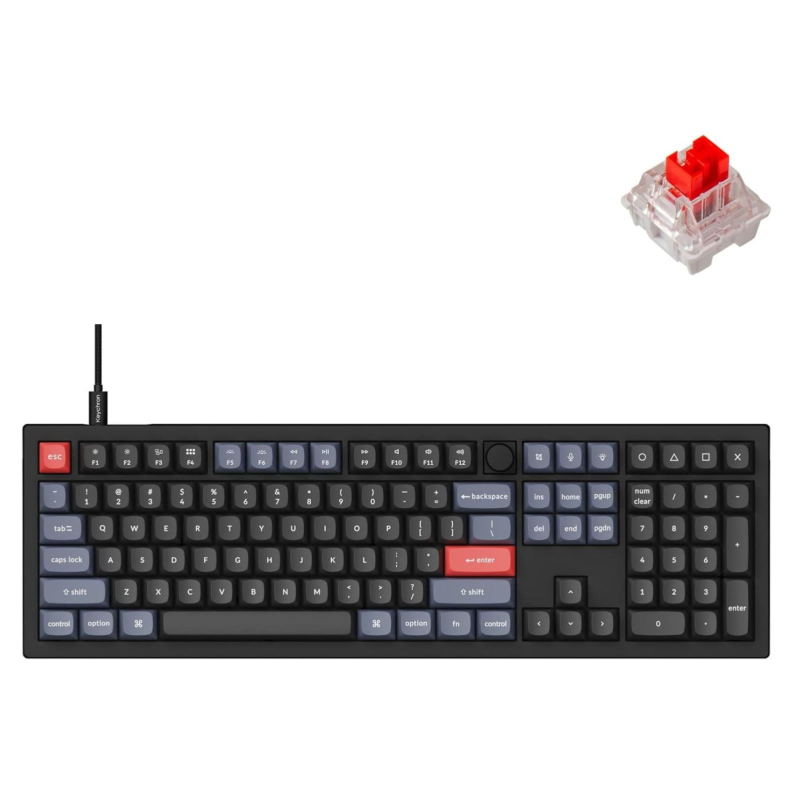 Teclado Mecánico Keychron V6 Completo QMK/VIA Rojo
