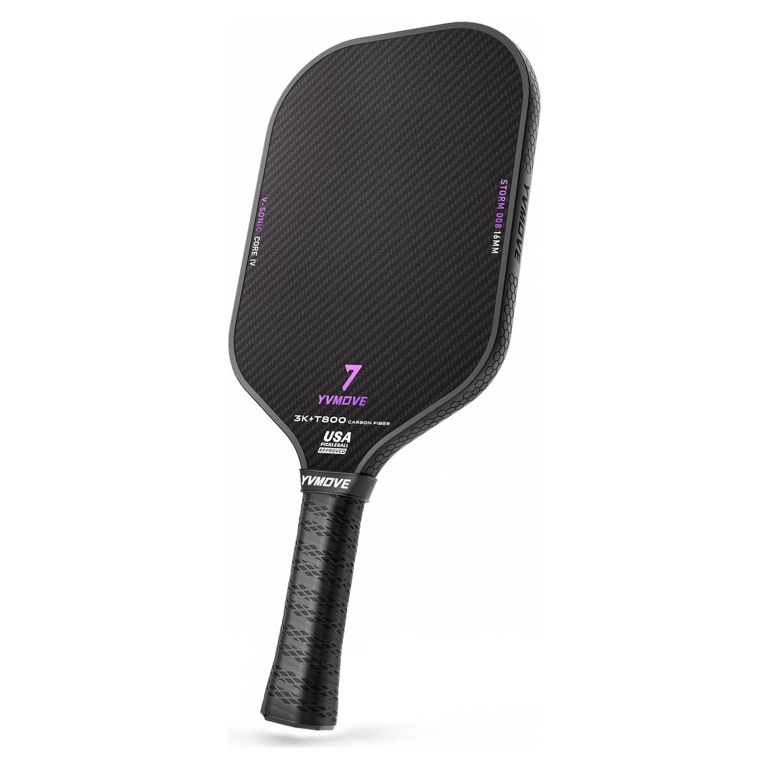 Pala de Pickleball YVmove STORM 008 Fibra de Carbono 16mm