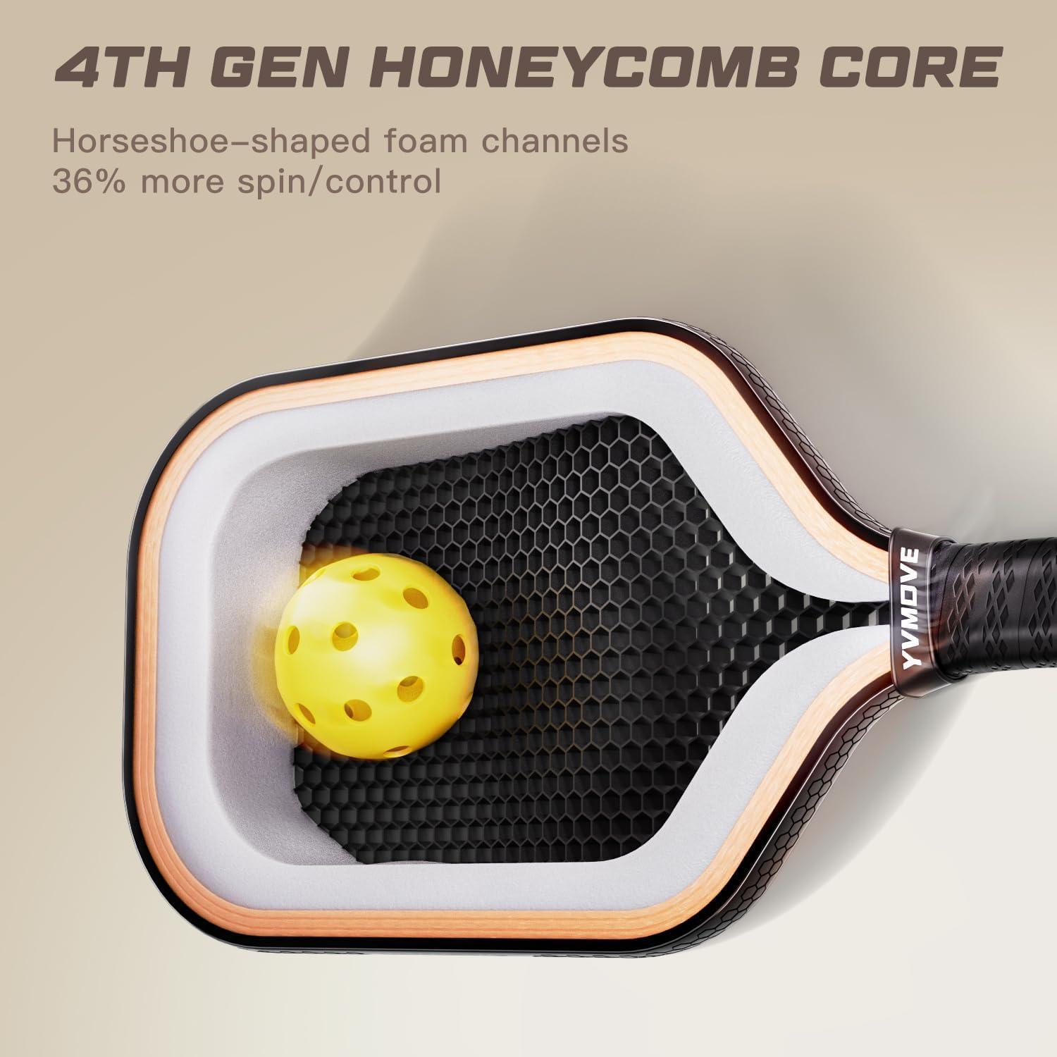 Pala de Pickleball YVmove STORM 008 Fibra de Carbono 16mm