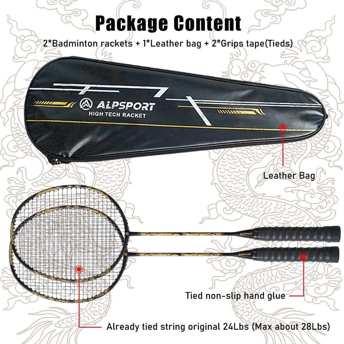 Raquetas de Bádminton ALPSPORT SL Dragón Dorado 4U - 2 Unidades