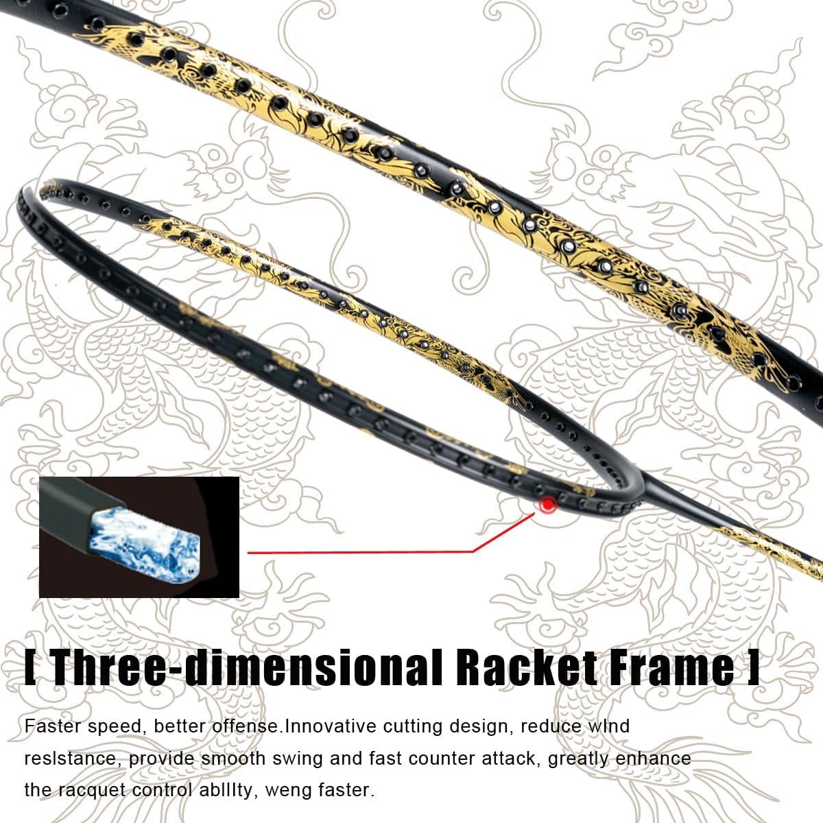 Raquetas de Bádminton ALPSPORT SL Dragón Dorado 4U - 2 Unidades