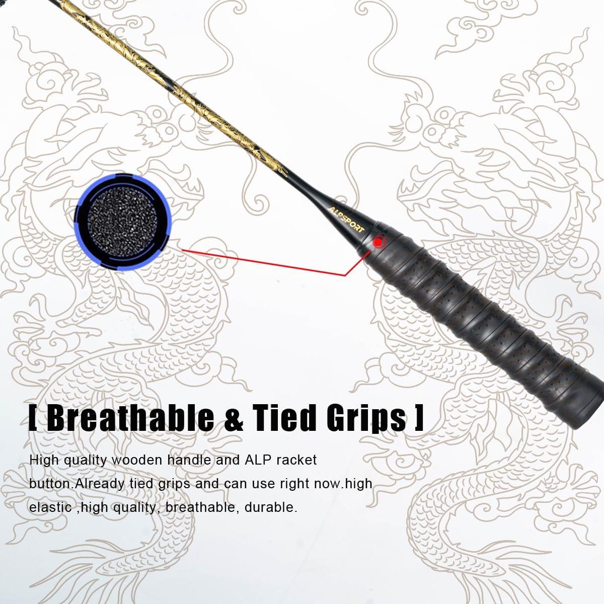 Raquetas de Bádminton ALPSPORT SL Dragón Dorado 4U - 2 Unidades