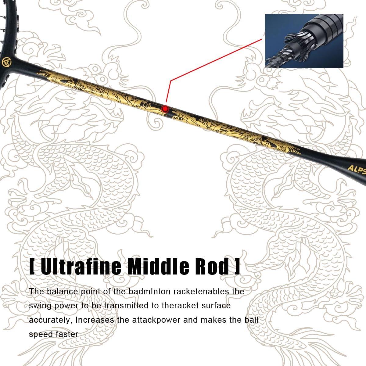 Raquetas de Bádminton ALPSPORT SL Dragón Dorado 4U - 2 Unidades