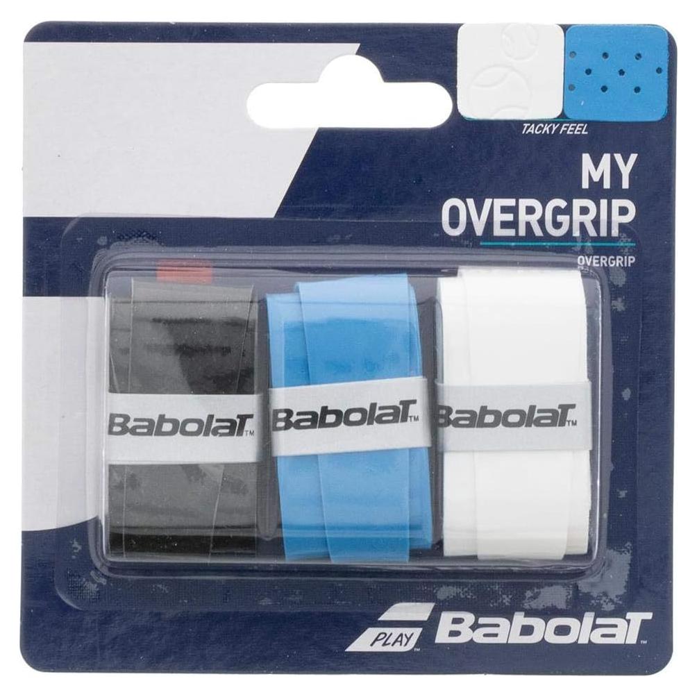 Overgrip de Tenis Babolat My Grip 3 Pack - Blanco/Negro/Azul