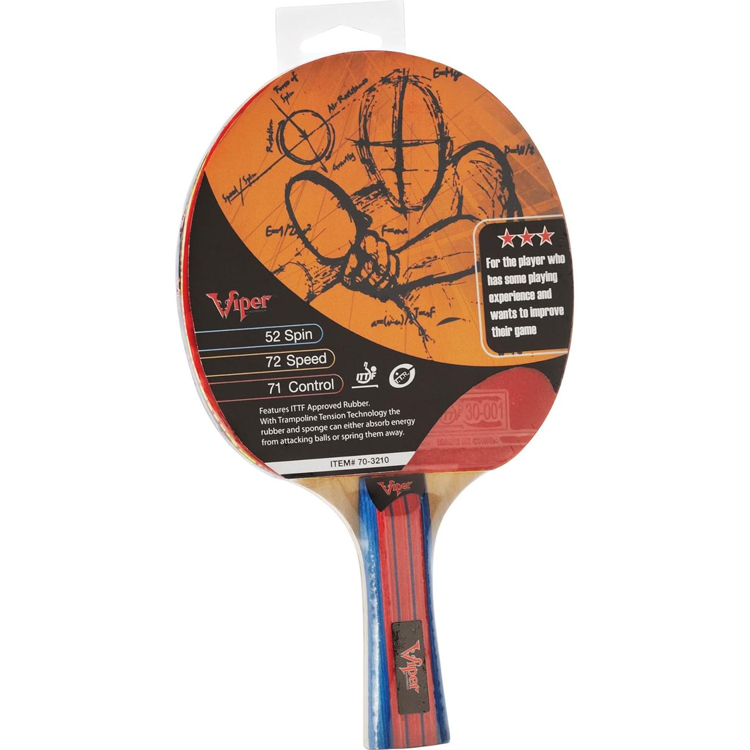 Raqueta de Tenis de Mesa Viper Orbital Velocity Roja