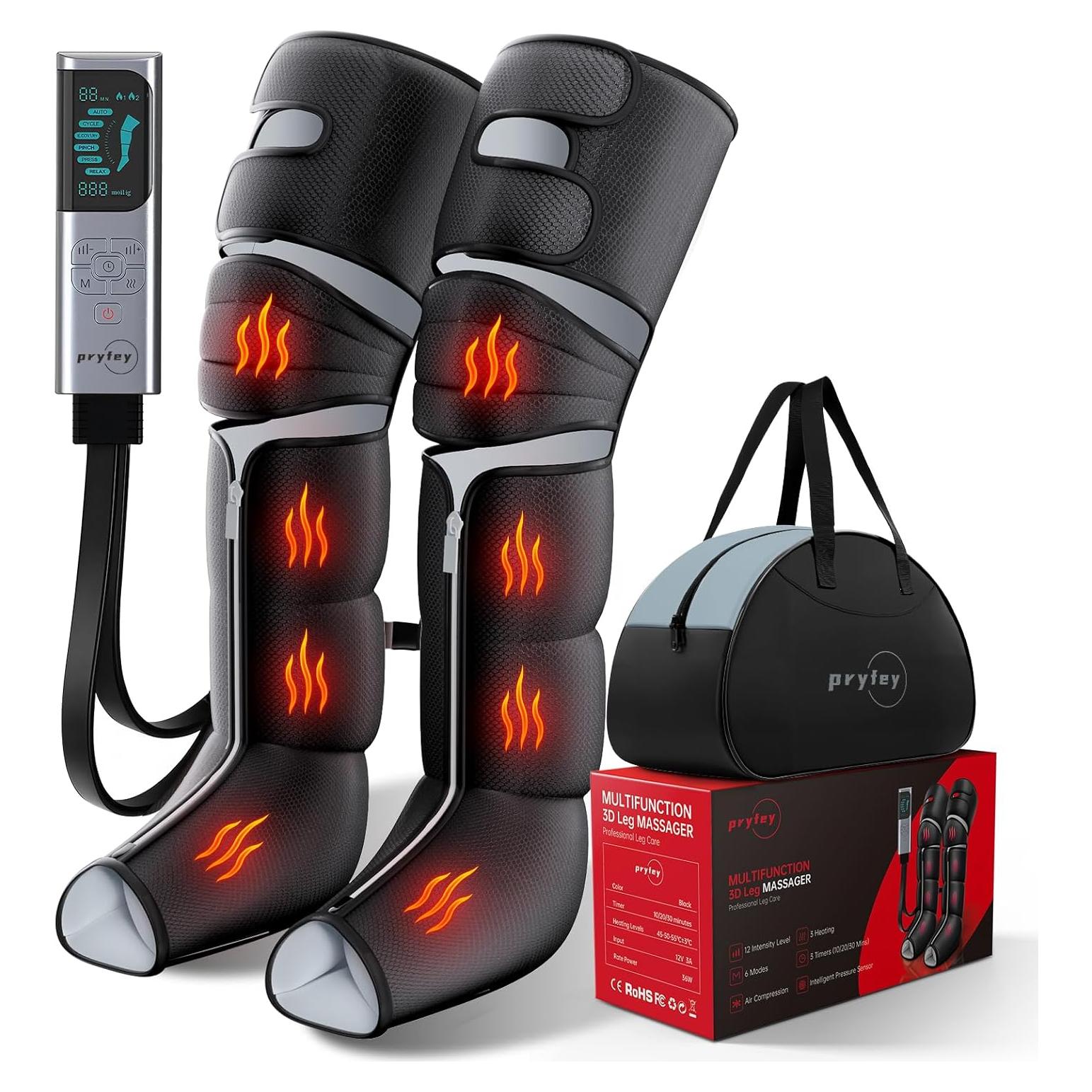 Masajeador de Piernas Pryfey con Calor y Compresión 12 Niveles