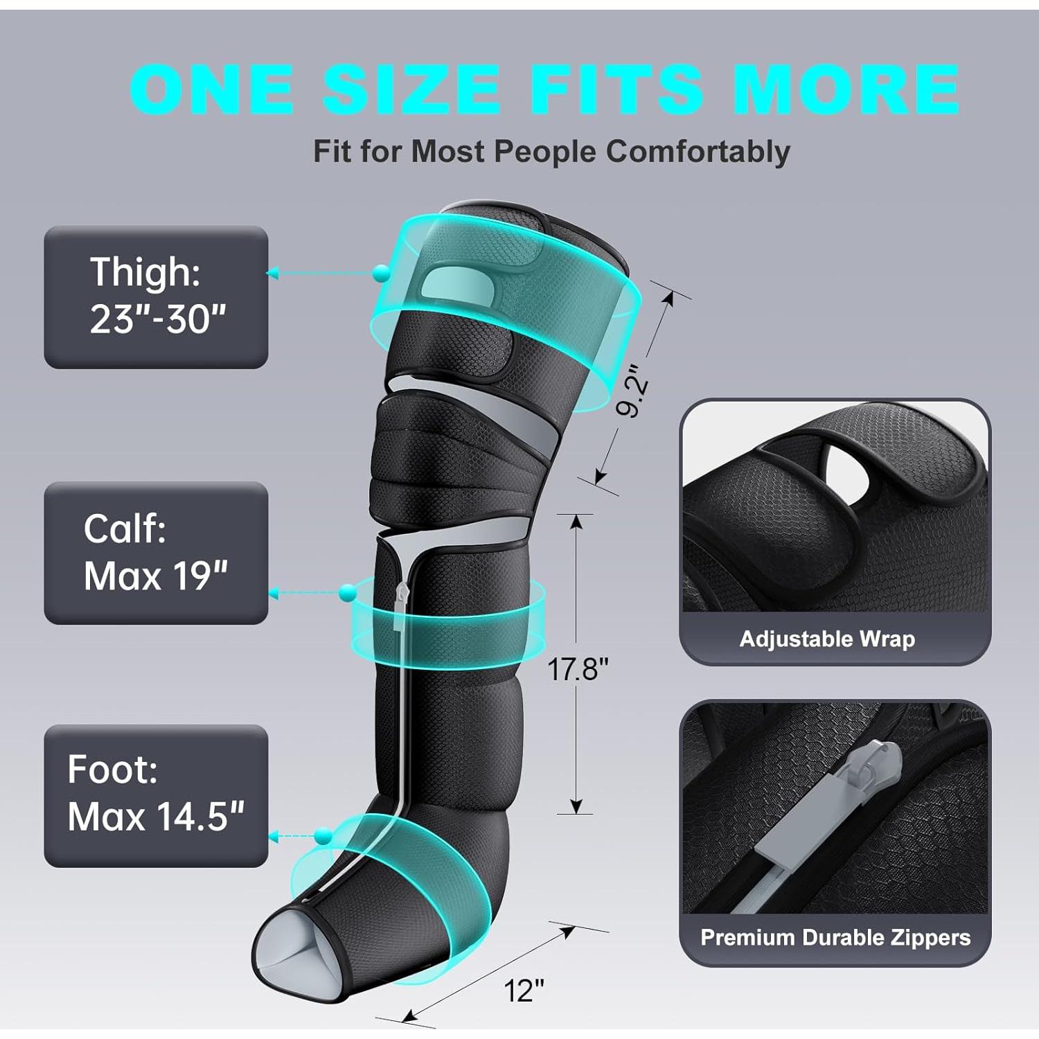 Masajeador de Piernas Pryfey con Calor y Compresión 12 Niveles