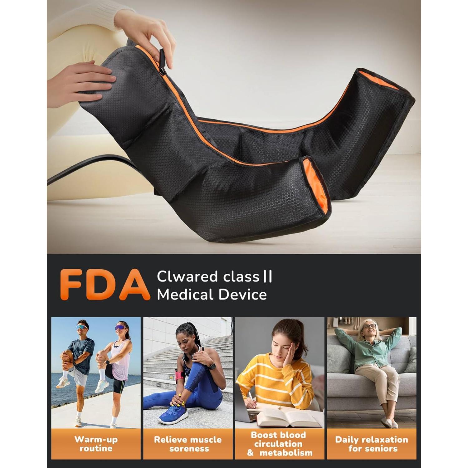 Masajeador de Piernas con Calor y Compresión Healthpal FE-7204B