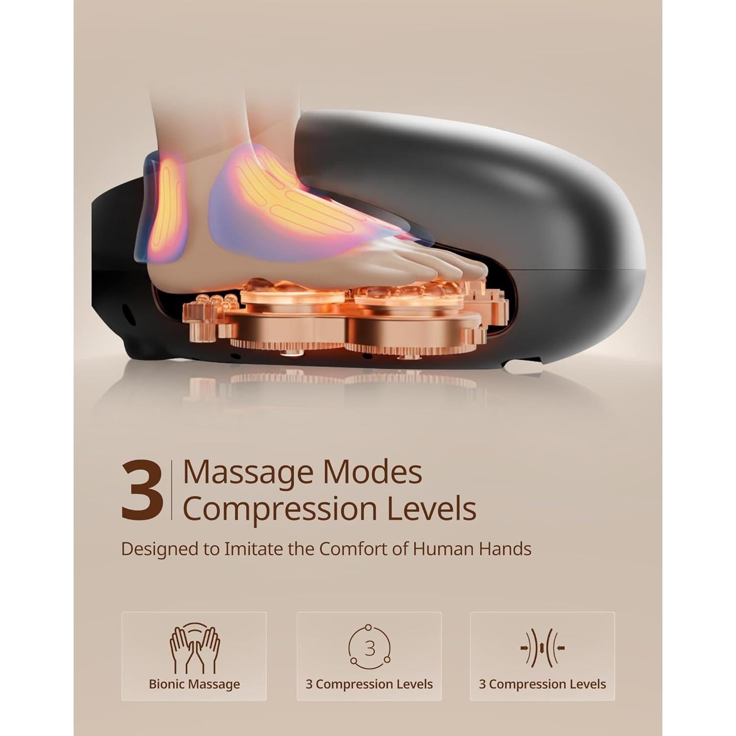 Máquina de Masaje para Pies Shiatsu Beirelaxed 3 Niveles Calor