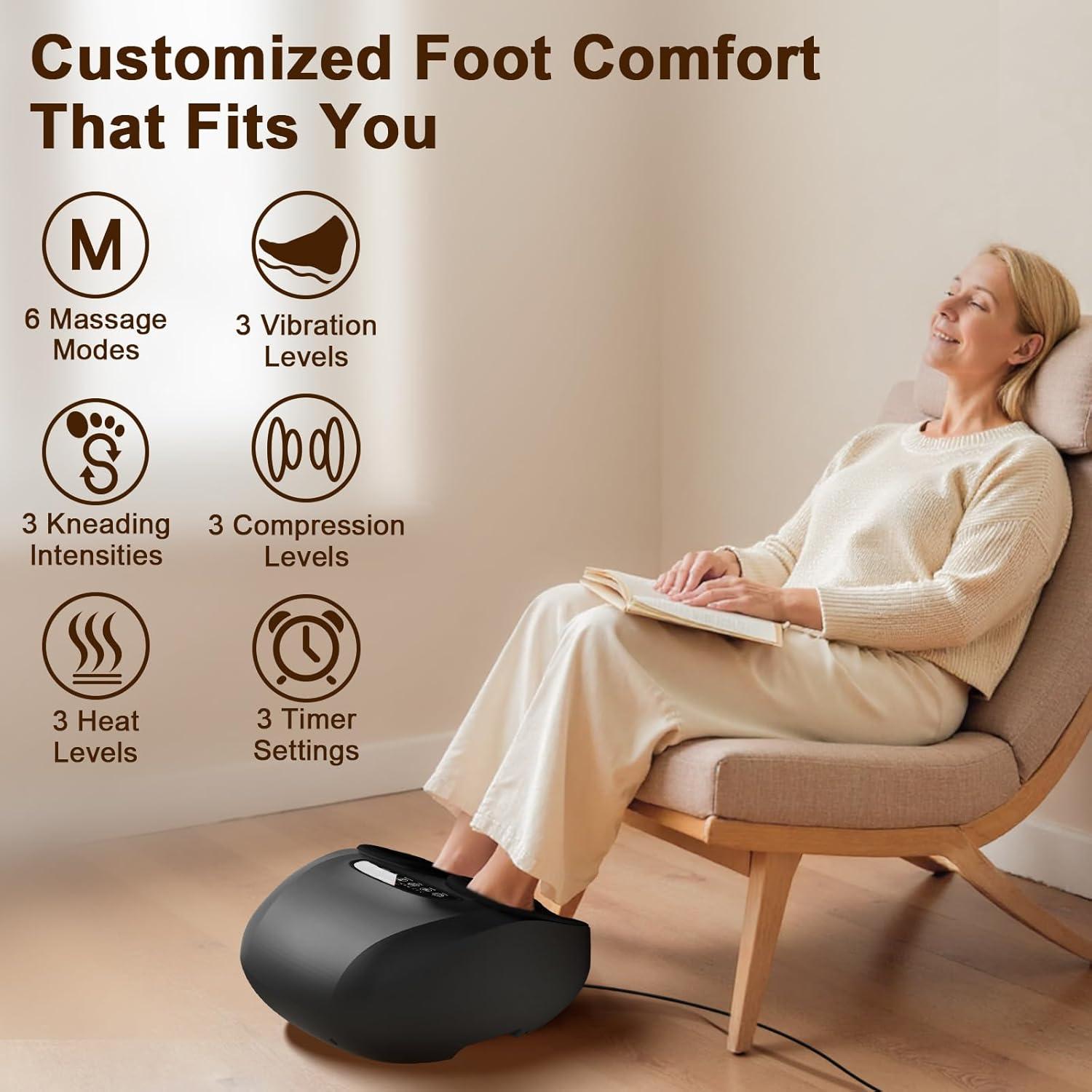 Masajeador de Pies Shiatsu JZBRAIN FE-5318 con Calor y Vibración