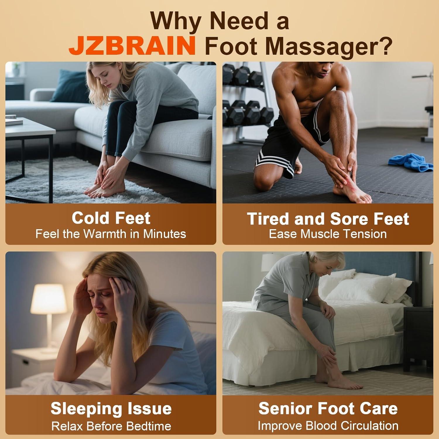 Masajeador de Pies Shiatsu JZBRAIN FE-5318 con Calor y Vibración