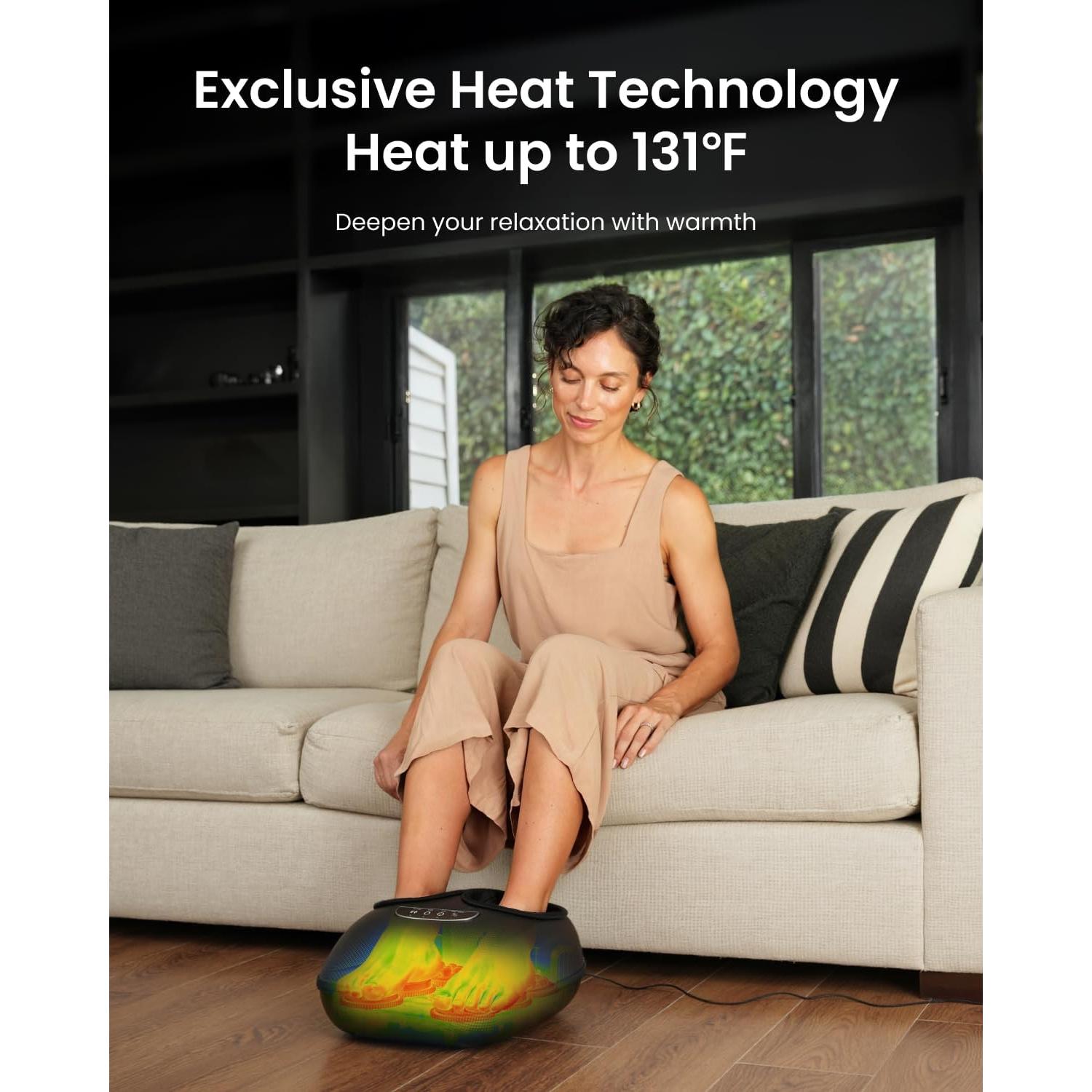 Masajeador de pies RENPHO con calor y 3 modos de compresión