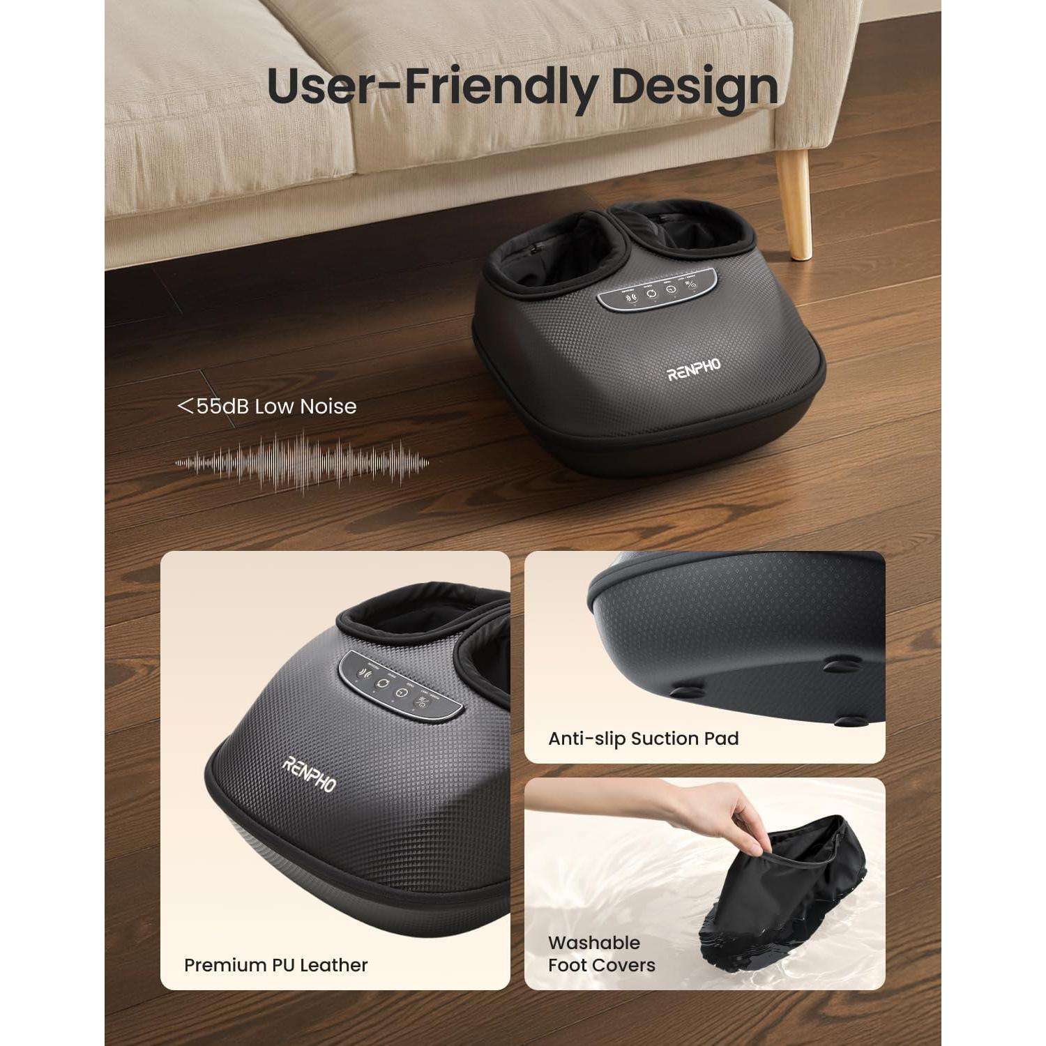 Masajeador de pies RENPHO con calor y 3 modos de compresión