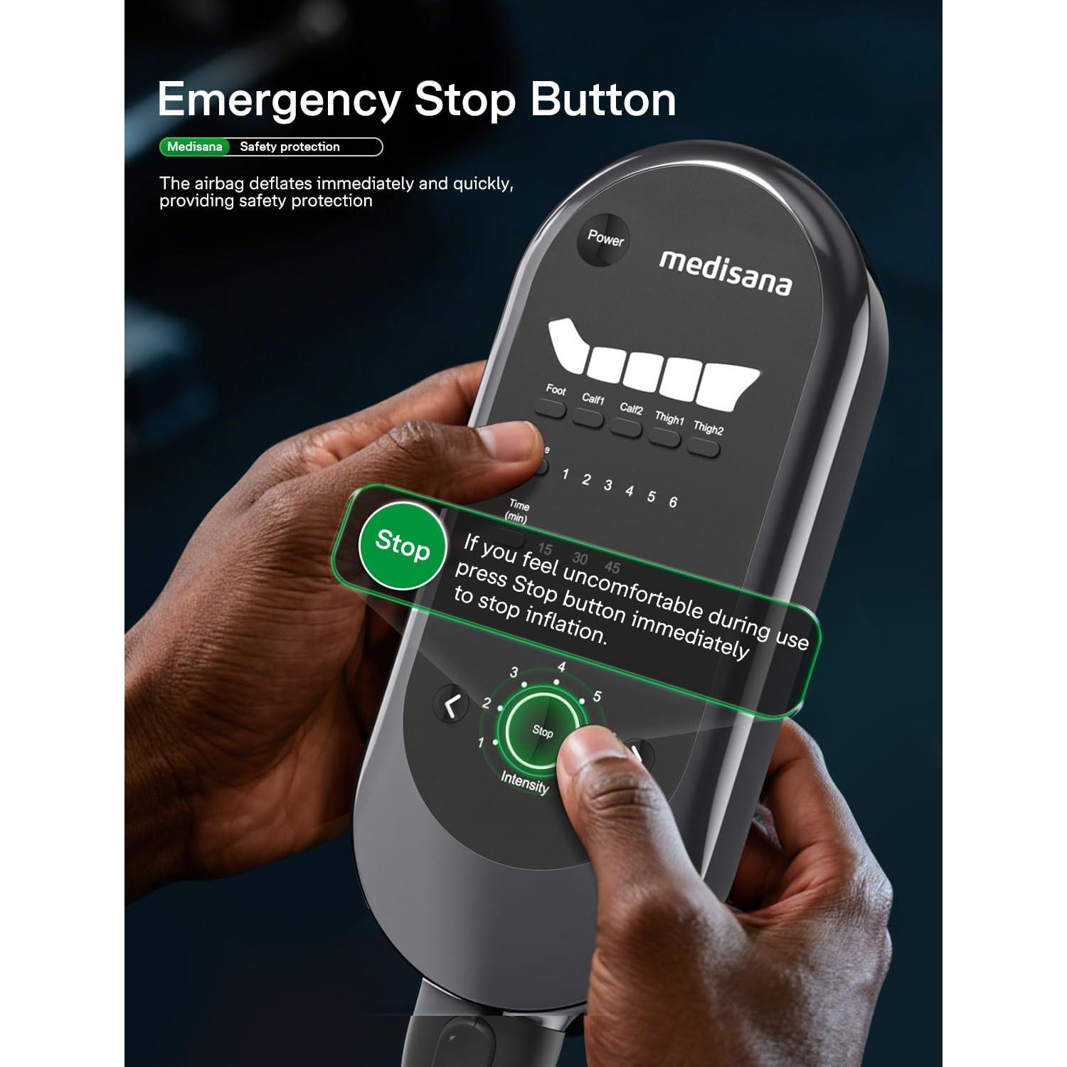 Masajeador de Compresión de Piernas Medisana MEDHK-LM 990, 6 Modos