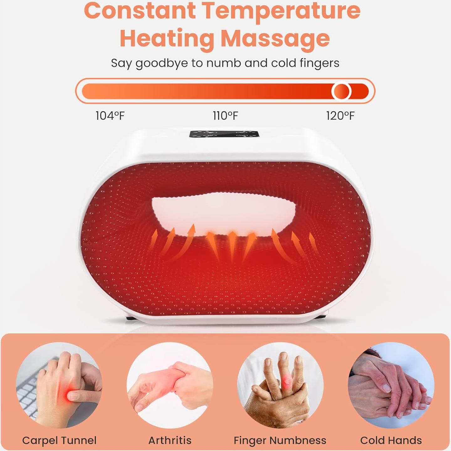 Masajeador de Manos Eléctrico TipTalk con Calor y Compresión