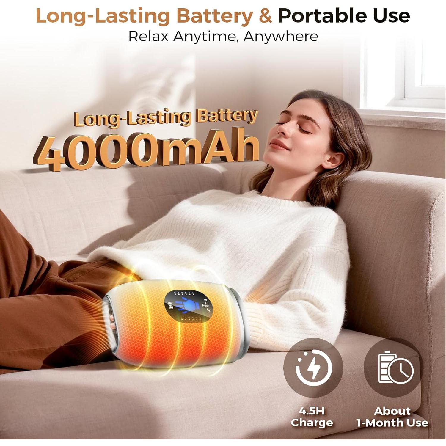 Masajeador de Manos con Calor y Compresión Healthpal FE-0159