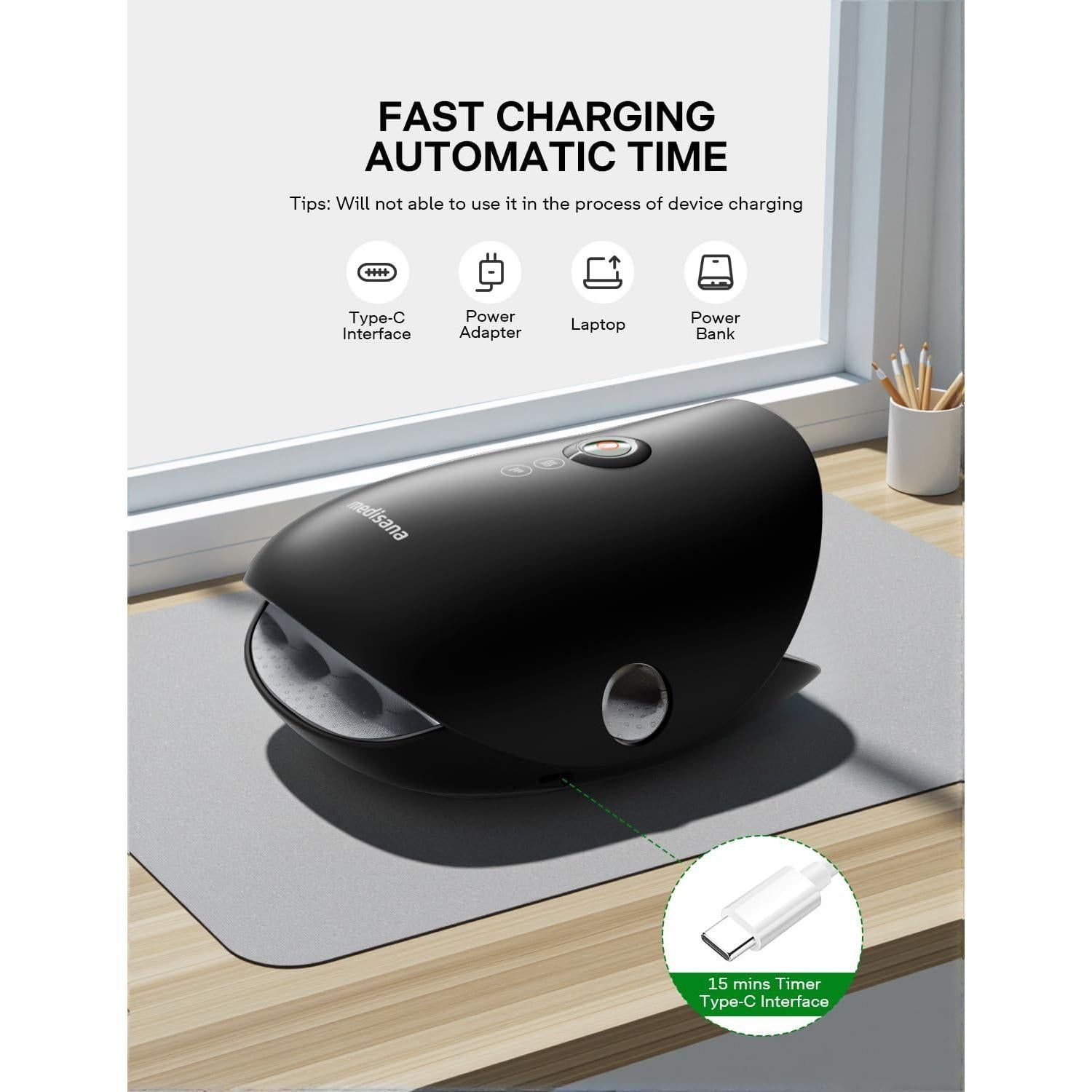 Masajeador de Mano Medisana HM 305B Inalámbrico con Calor