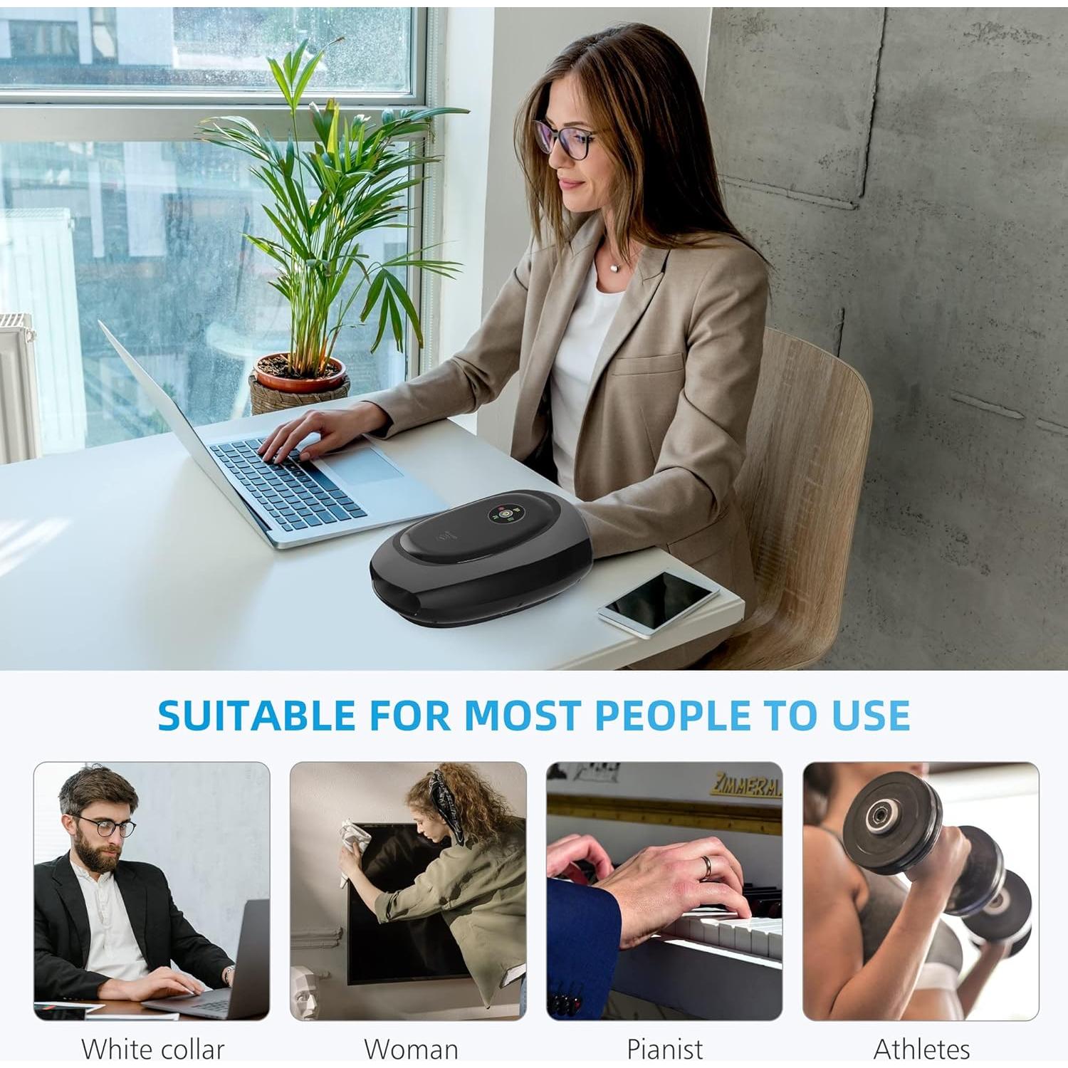 Masajeador de Manos Comfier con Calor y Compresión - Negro