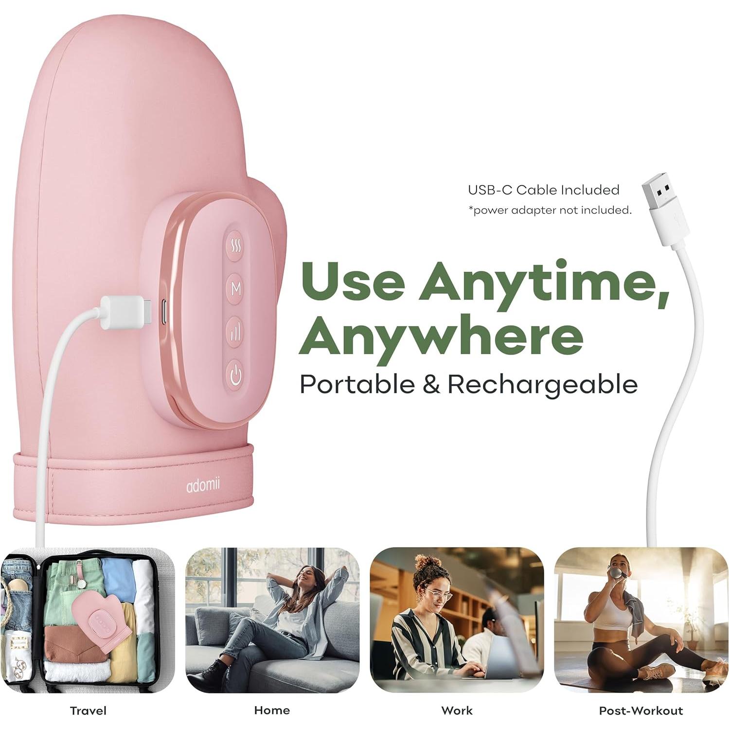 Masajeador de Manos Inalámbrico Adomii con Calor y Compresión